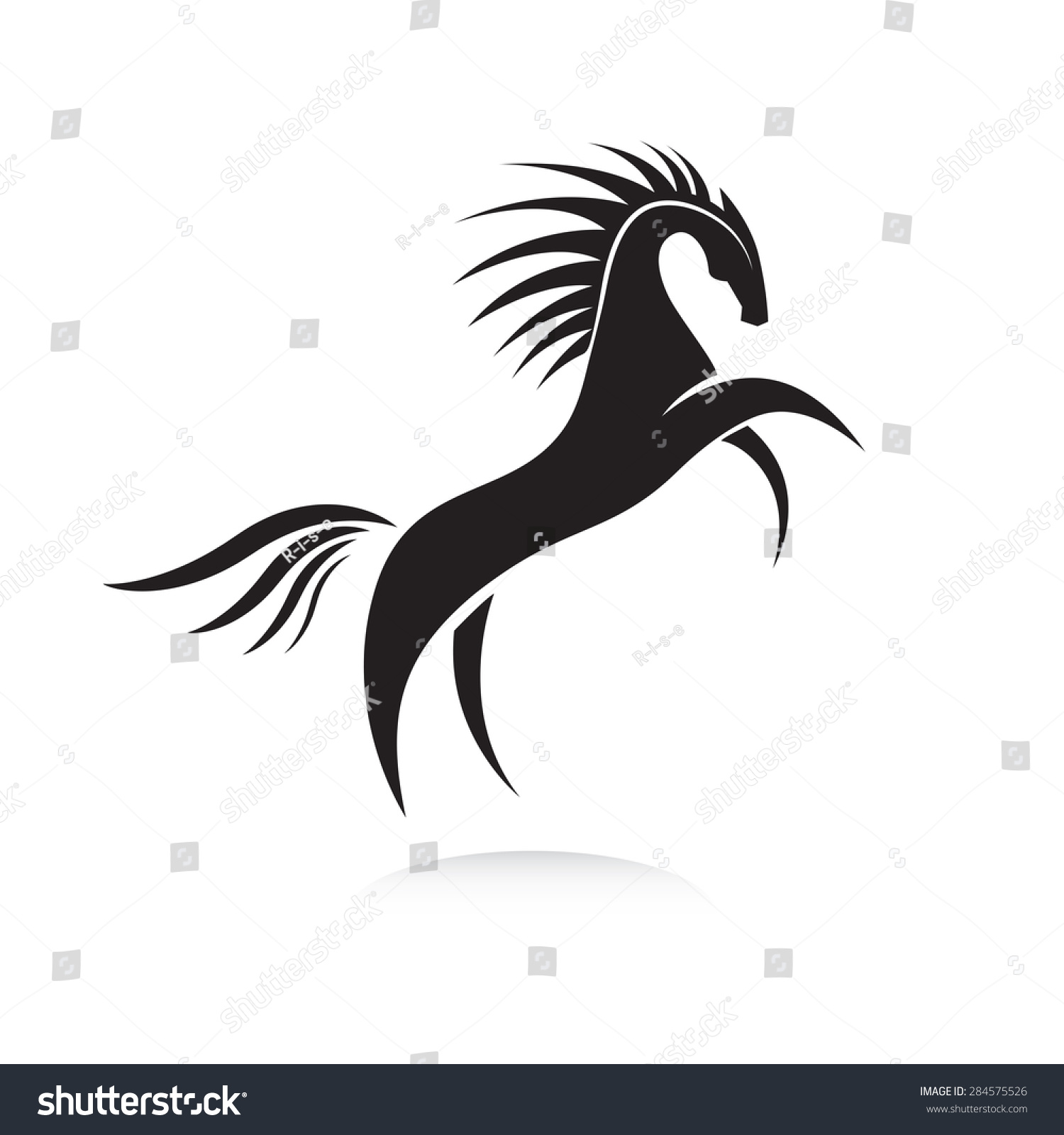 Stylized Horse Image Black White Equine Stock Vector (Royalty Free ...