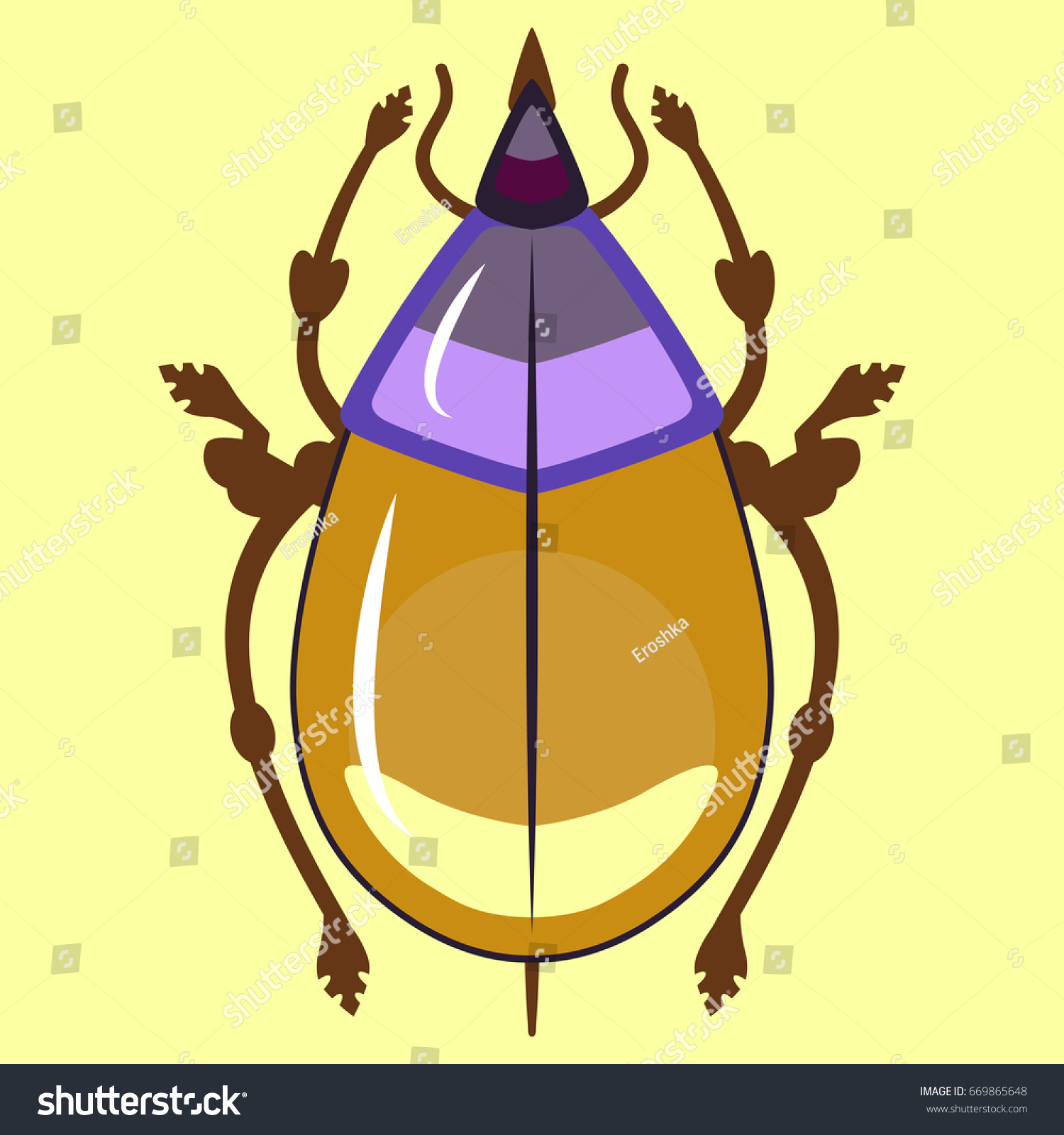 Stylized Illustration Beetle Cartoon Style On Stock Vector (Royalty