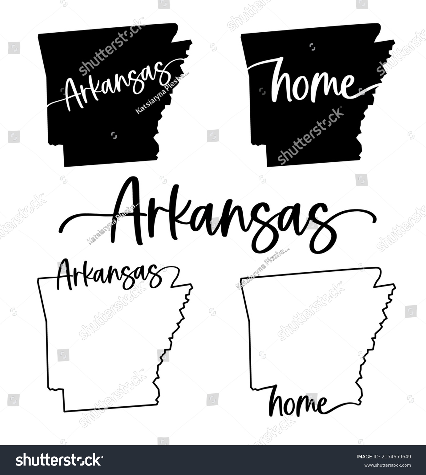 Stylized Map Us State Arkansas Vector Stock Vector (royalty Free 