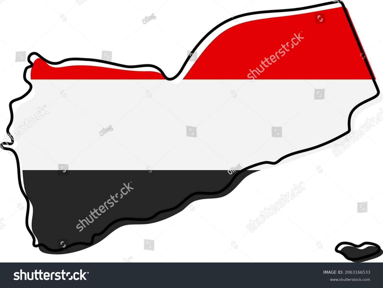 Mapa Esquemático Estilizado De Yemen Con Vector De Stock Libre De Regalías 2063166533 