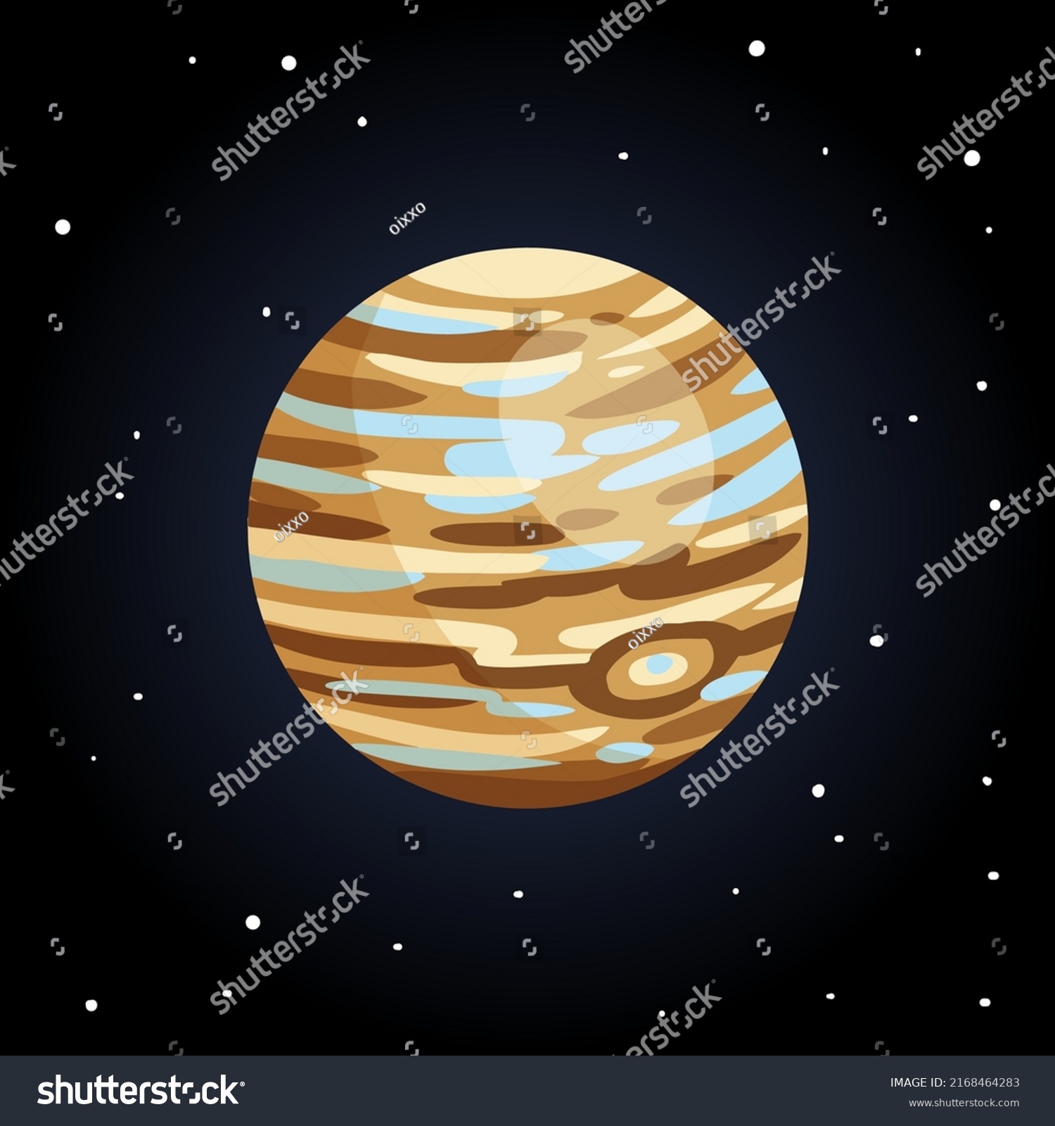 Stylized Planet Jupiter Isolated Cartoon Image Stock Vector (Royalty ...