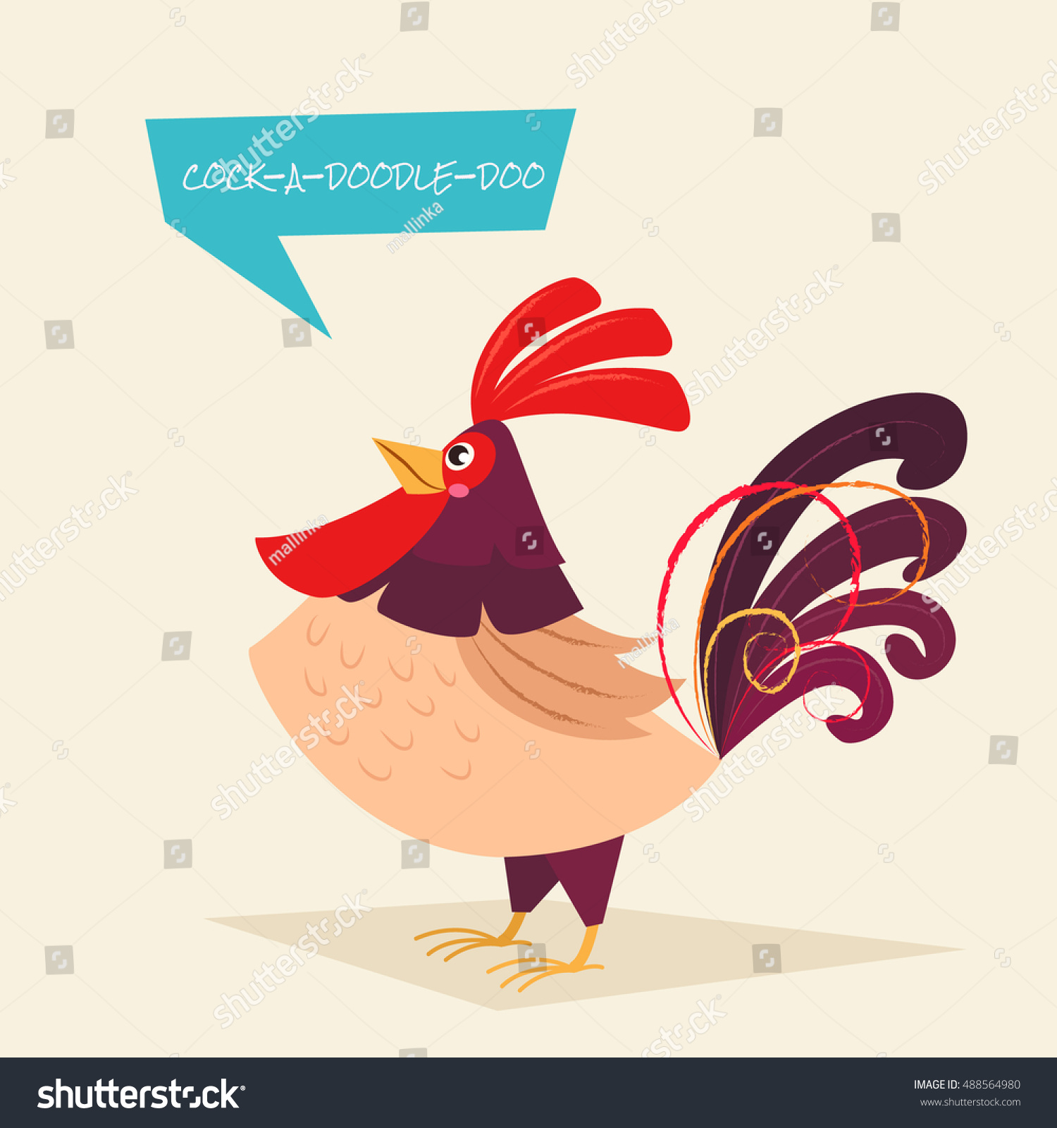 SVG of Stylized rooster on a light background. Vector illustration of rooster, symbol of 2017 on the Chinese calendar. Element for New Year's design. Cartoon character. svg
