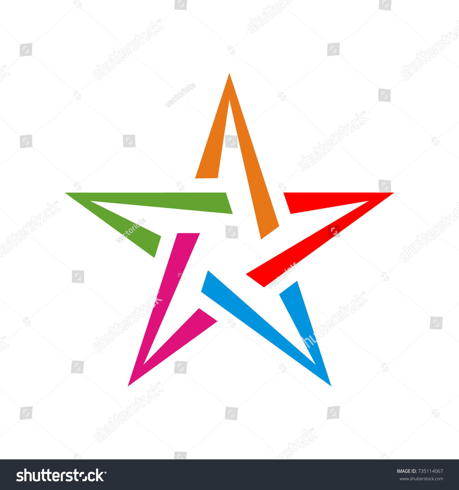 Stylized Star Logo Design Template Vector Stock Vector (Royalty Free ...