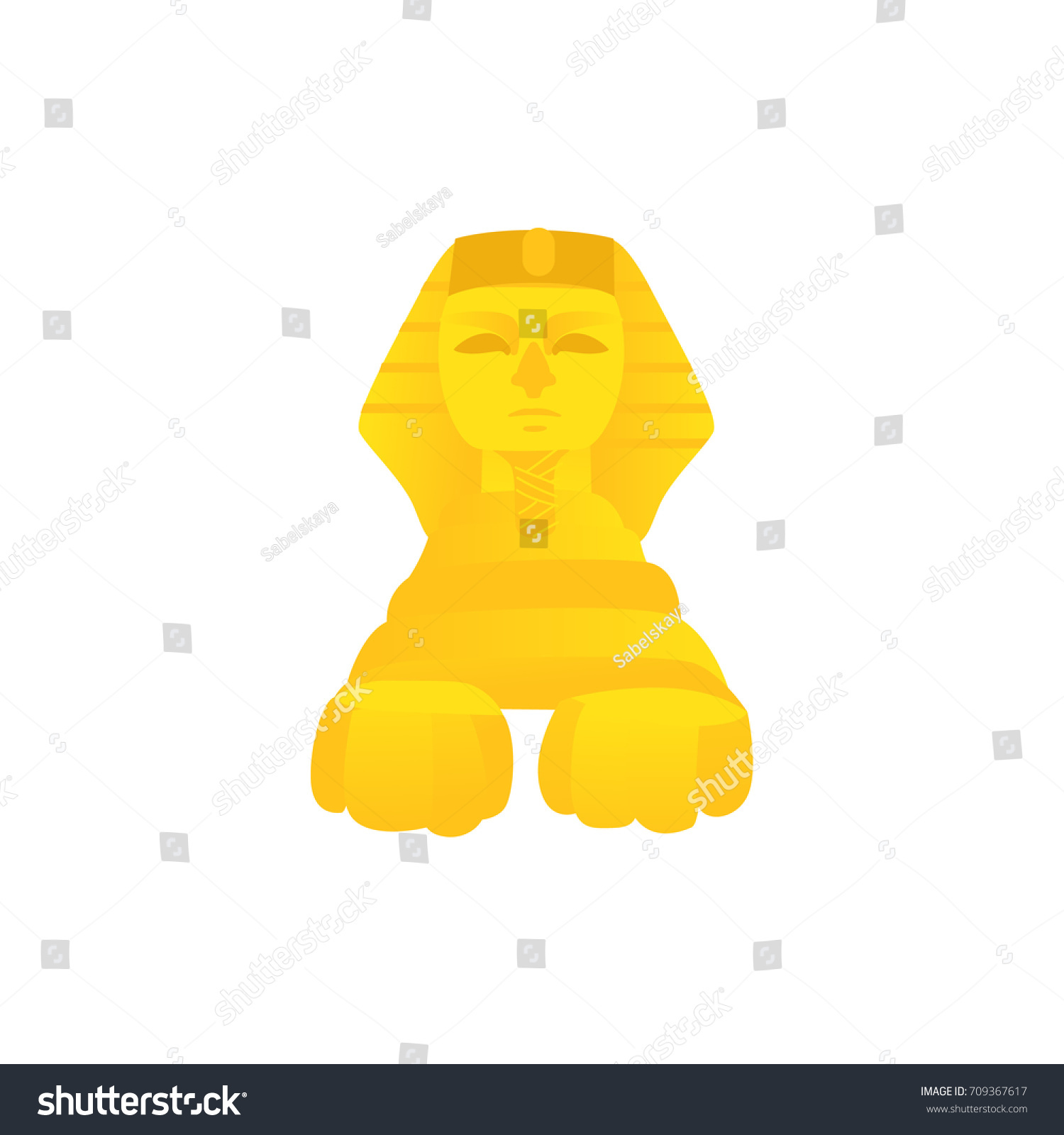 Stylized Statue Sphinx Symbol Egypt Culture Stock Vector (Royalty Free