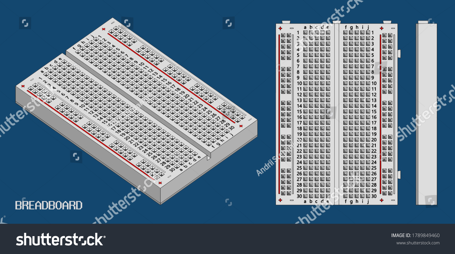 SVG of Stylized vector illustration of a breadboard for electronics engineers and enthusiasts svg