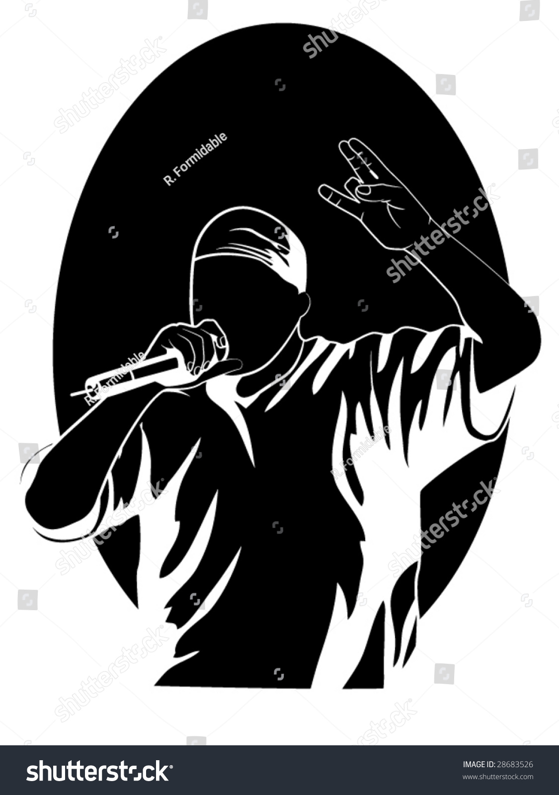 Stylized Vector Illustration Of A Rapper - 28683526 : Shutterstock