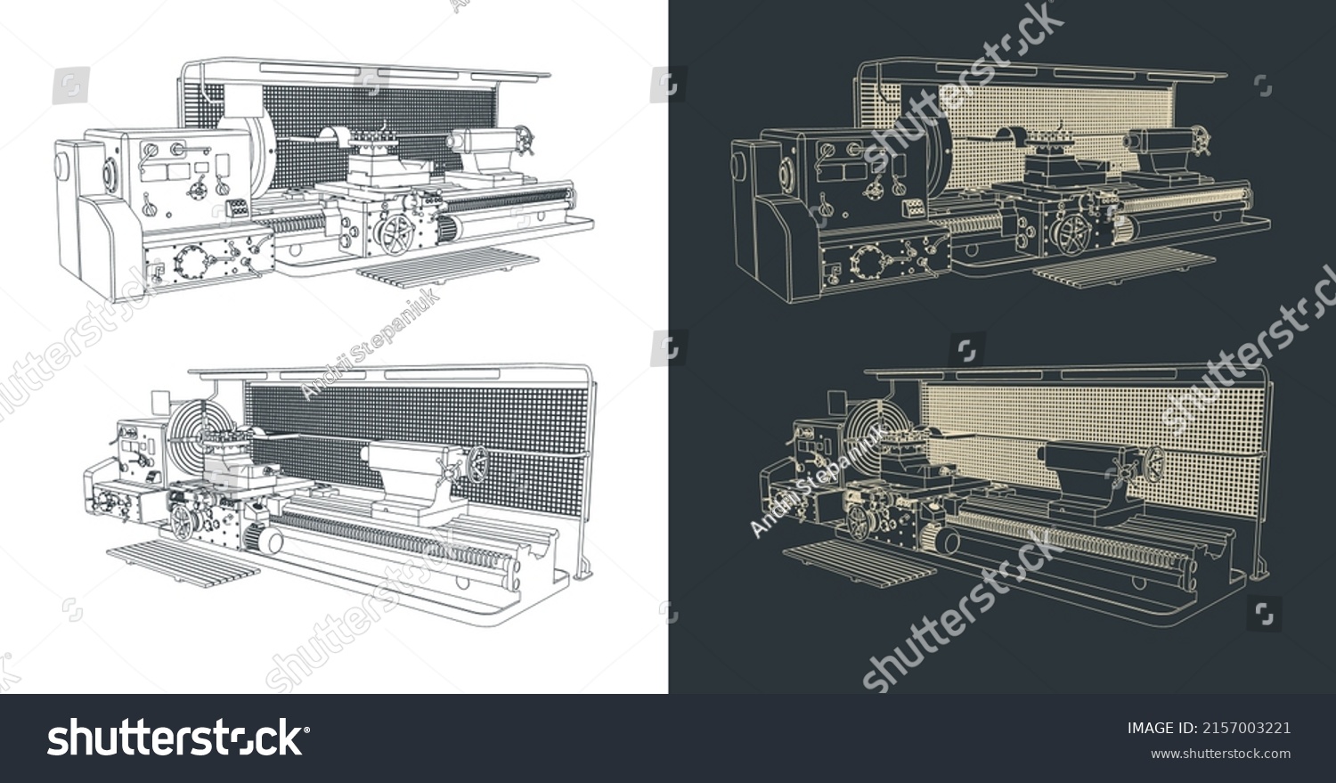 Stylized Vector Illustration Drawings Milling Machine Stock Vector ...