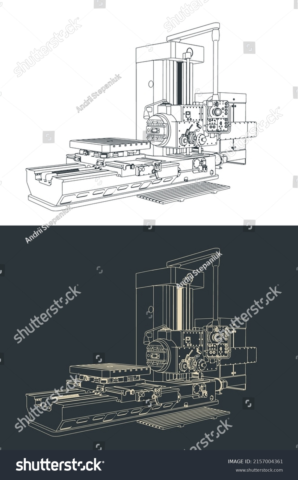 Stylized Vector Illustration Milling Cnc Machine Stock Vector (Royalty ...