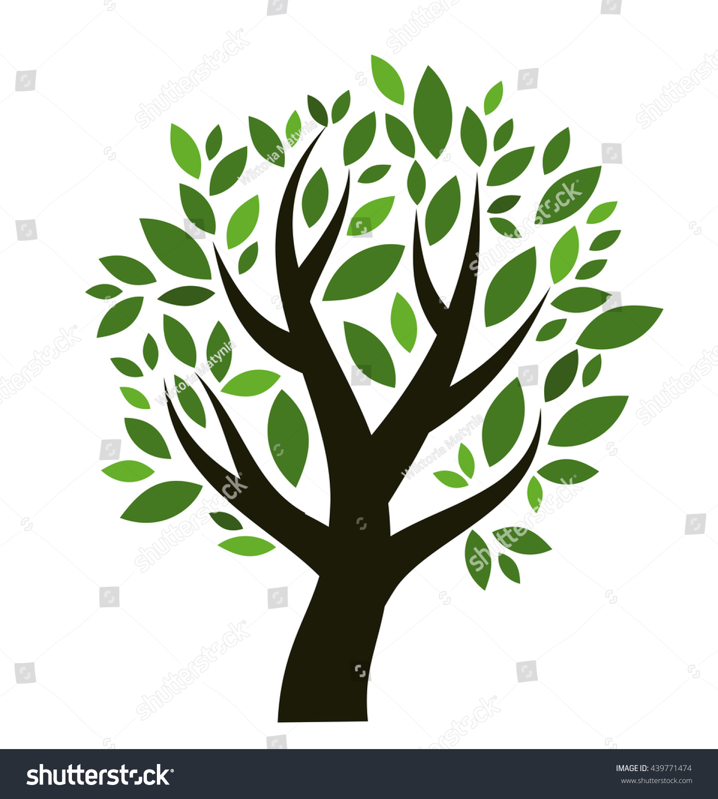 Stylized Vector Tree Stock Vector 439771474 - Shutterstock