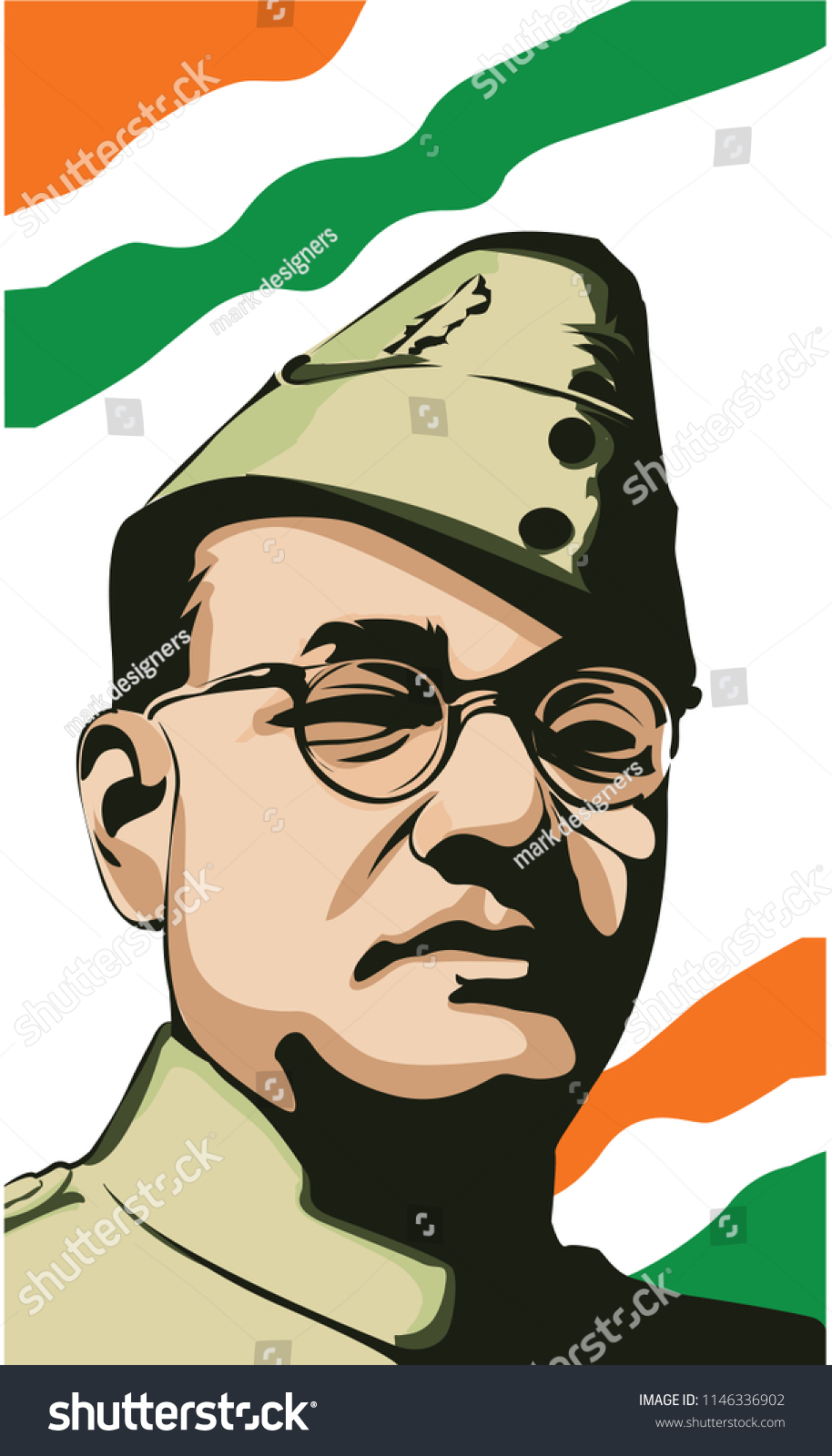 Subhas Chandra Bose 1897 1945indian Nationalist Stock Vector (Royalty ...