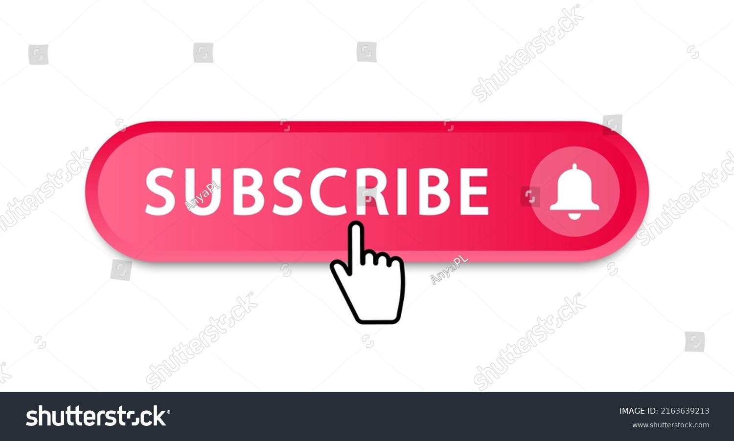 Subscribe Button Clicking Red Subscribe Button Stock Vector (Royalty ...