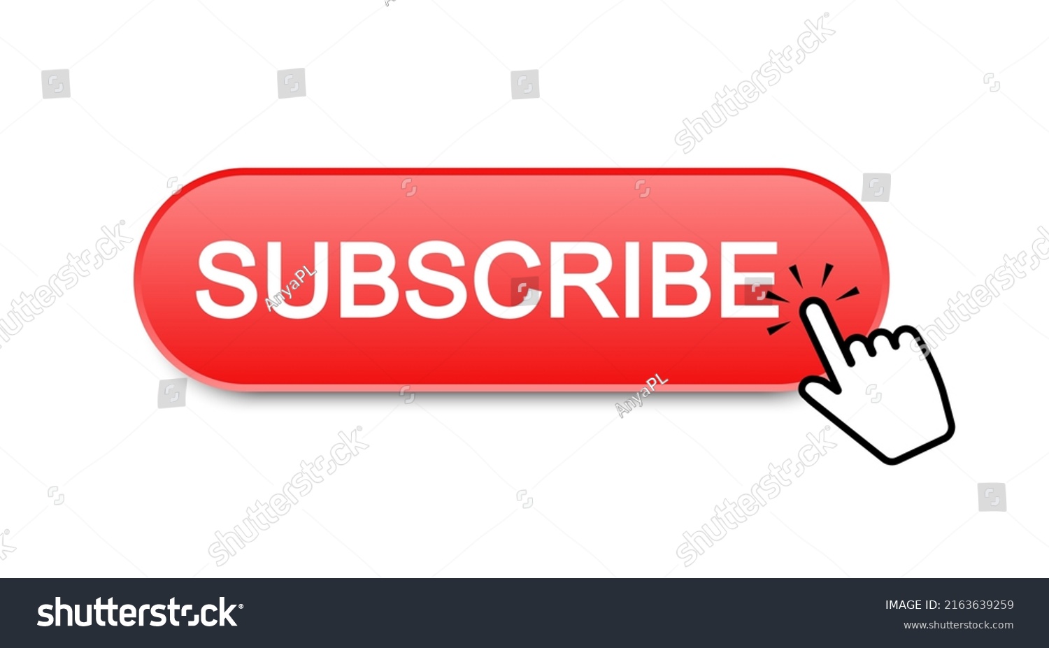 Subscribe Button Clicking Red Subscribe Button Stock Vector (Royalty ...