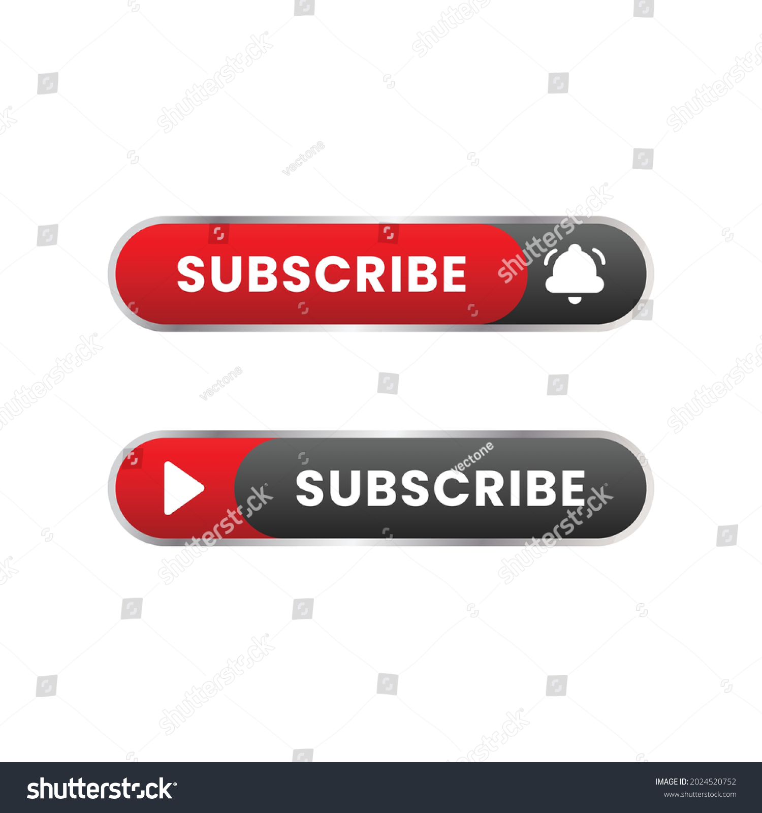 Subscribe Button Notification Bell Icon Stock Vector Royalty Free