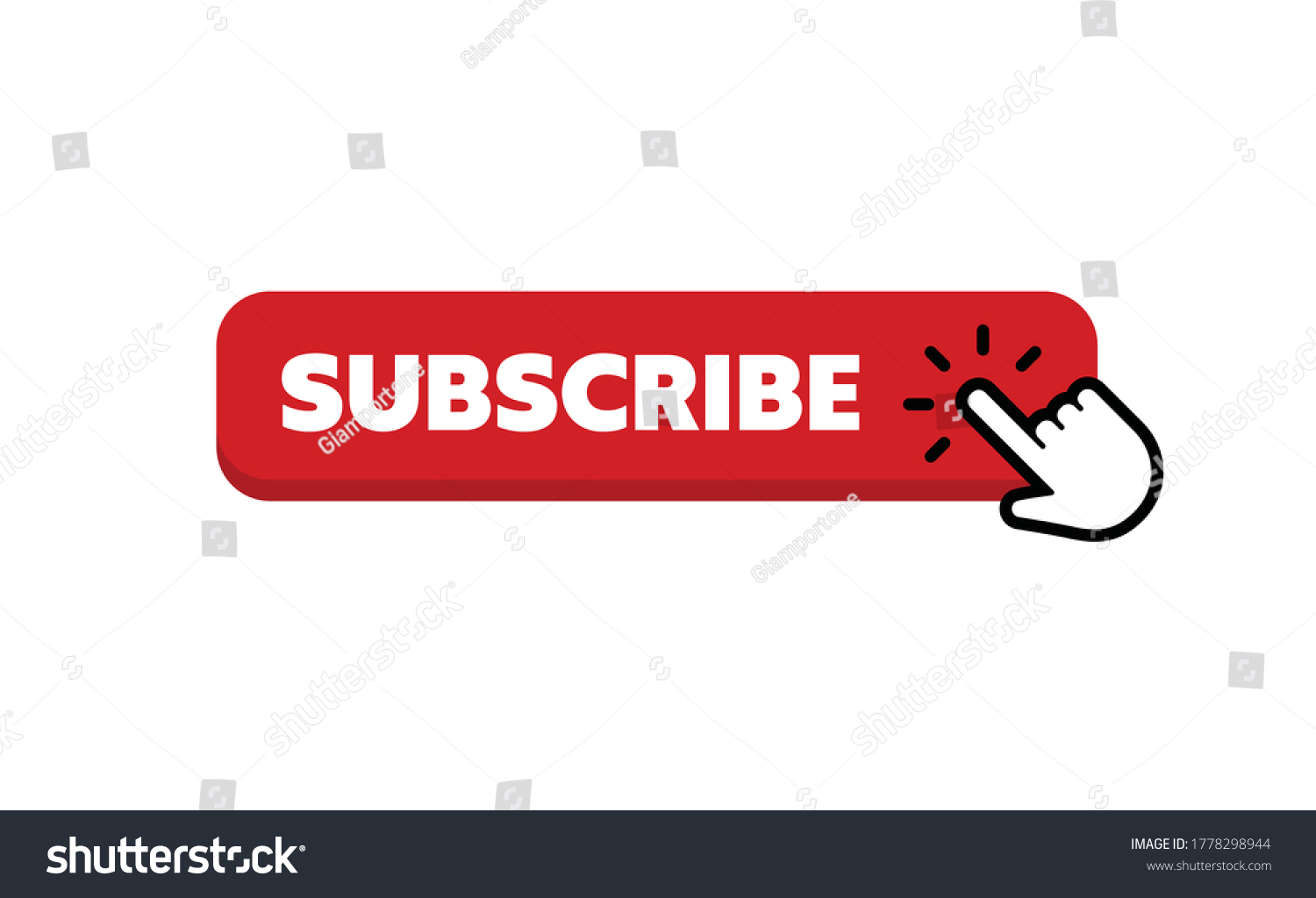 Subscribe Button Hand Click Icon Finger Stock Vector (Royalty Free ...