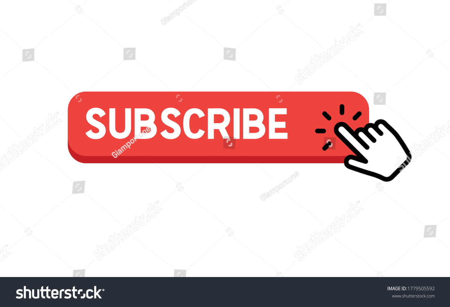 Subscribe Button Hand Click Icon Finger Stock Vector (Royalty Free ...