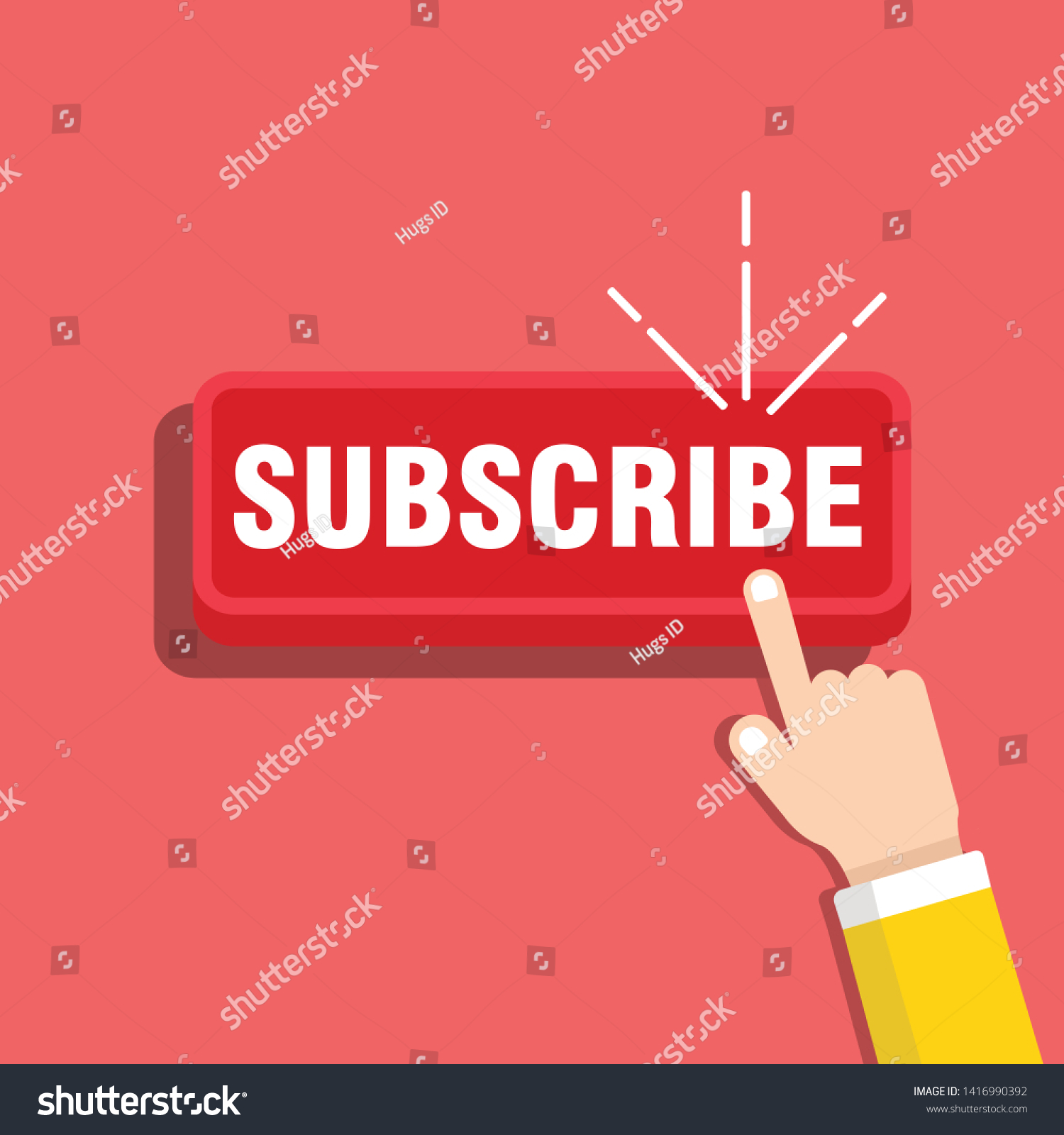 Subscribe Channel Button Color Hand Cursor Stock Vector Royalty Free Subscribe Channel Button Color Hand Cursor Stock Vector Royalty Free