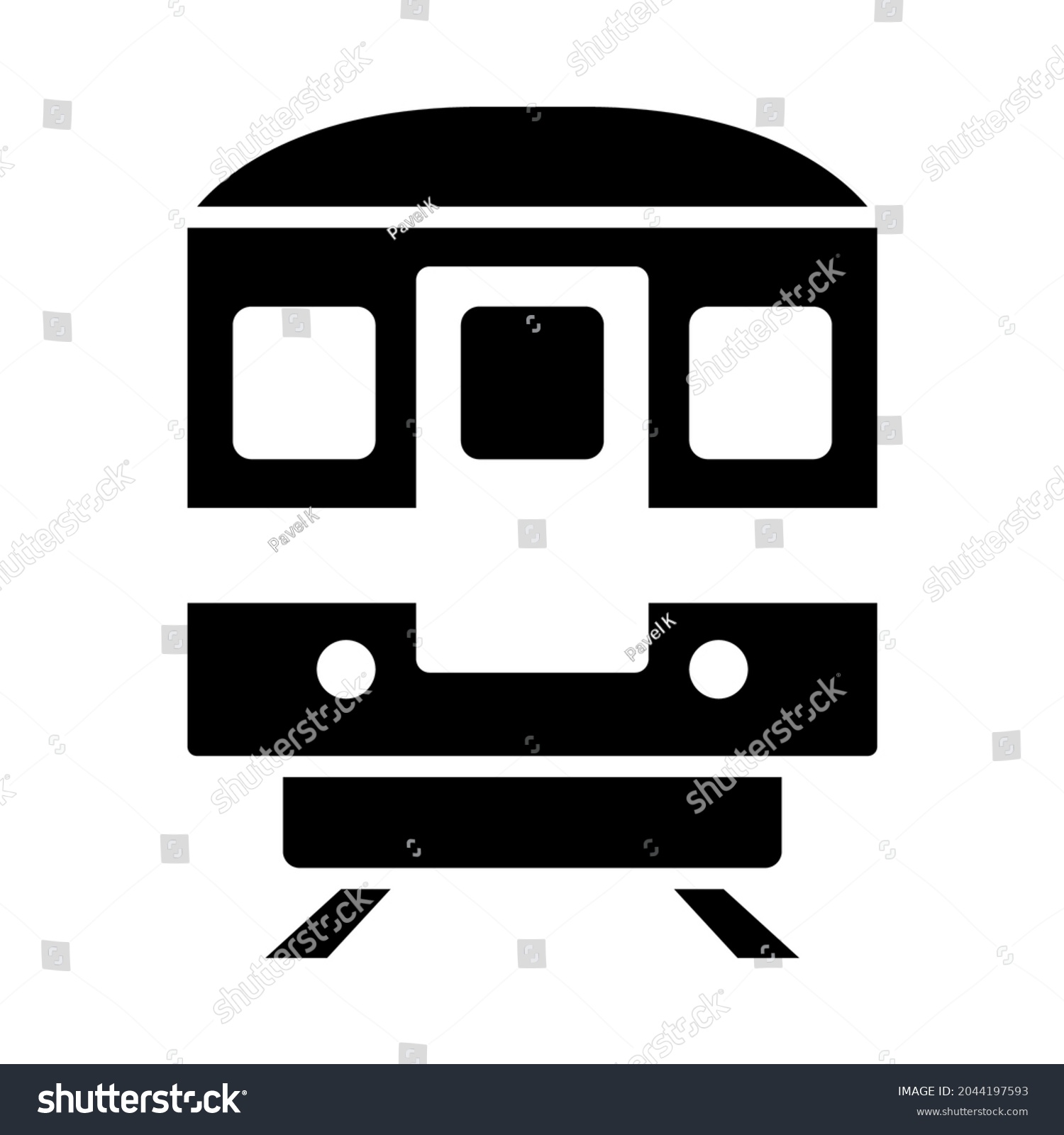 Subway Train Icon Black Stencil Design Stock Vector (Royalty Free ...