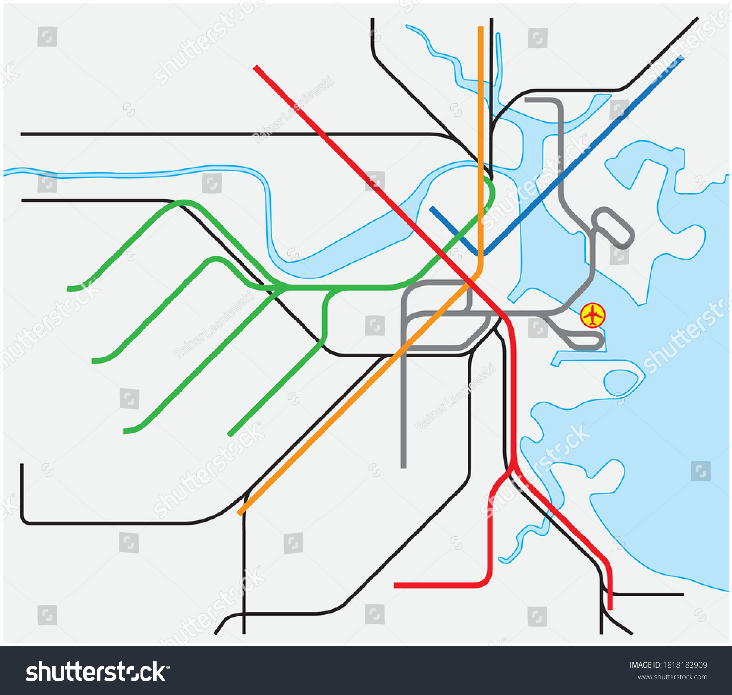 SVG of subway vector map of Boston, Massachusetts, United States svg