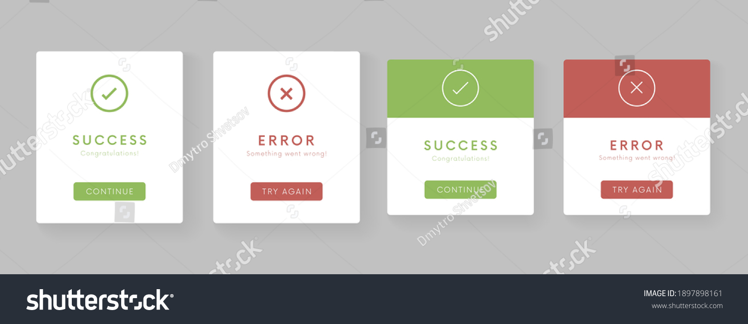 Success Error Message Ui Banner Vector Stock Vector (royalty Free 