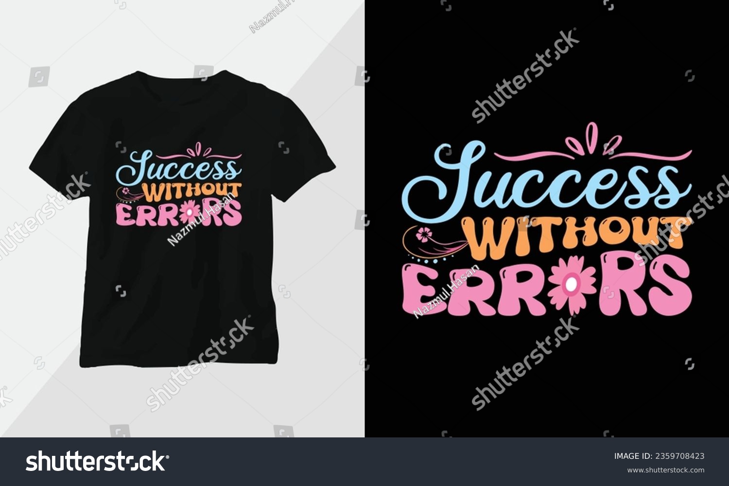 SVG of Success without errors - Retro Groovy Inspirational T-shirt Design with retro style svg