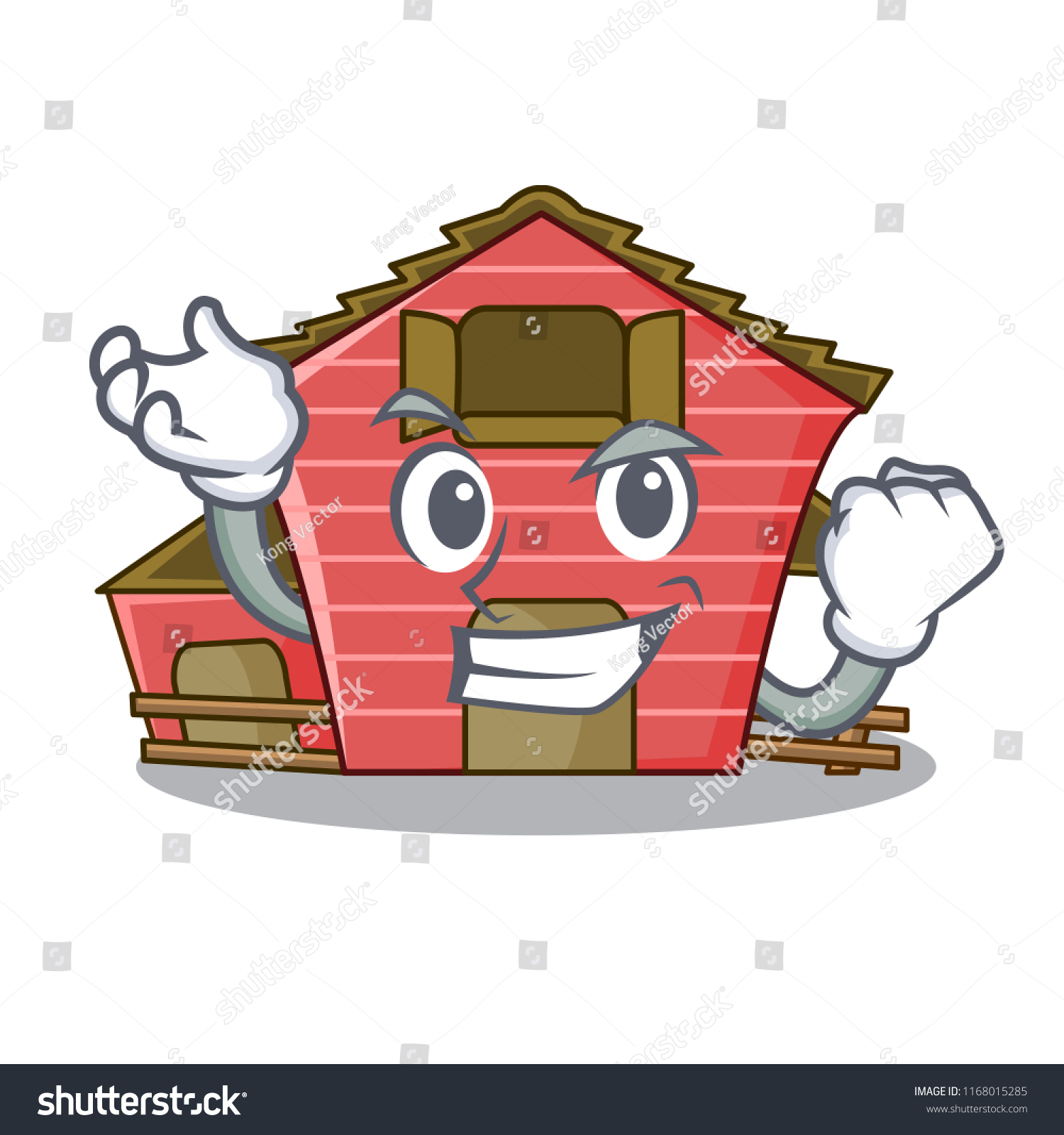 Successful Red Barn House Character Cartoon Stock Vector Royalty