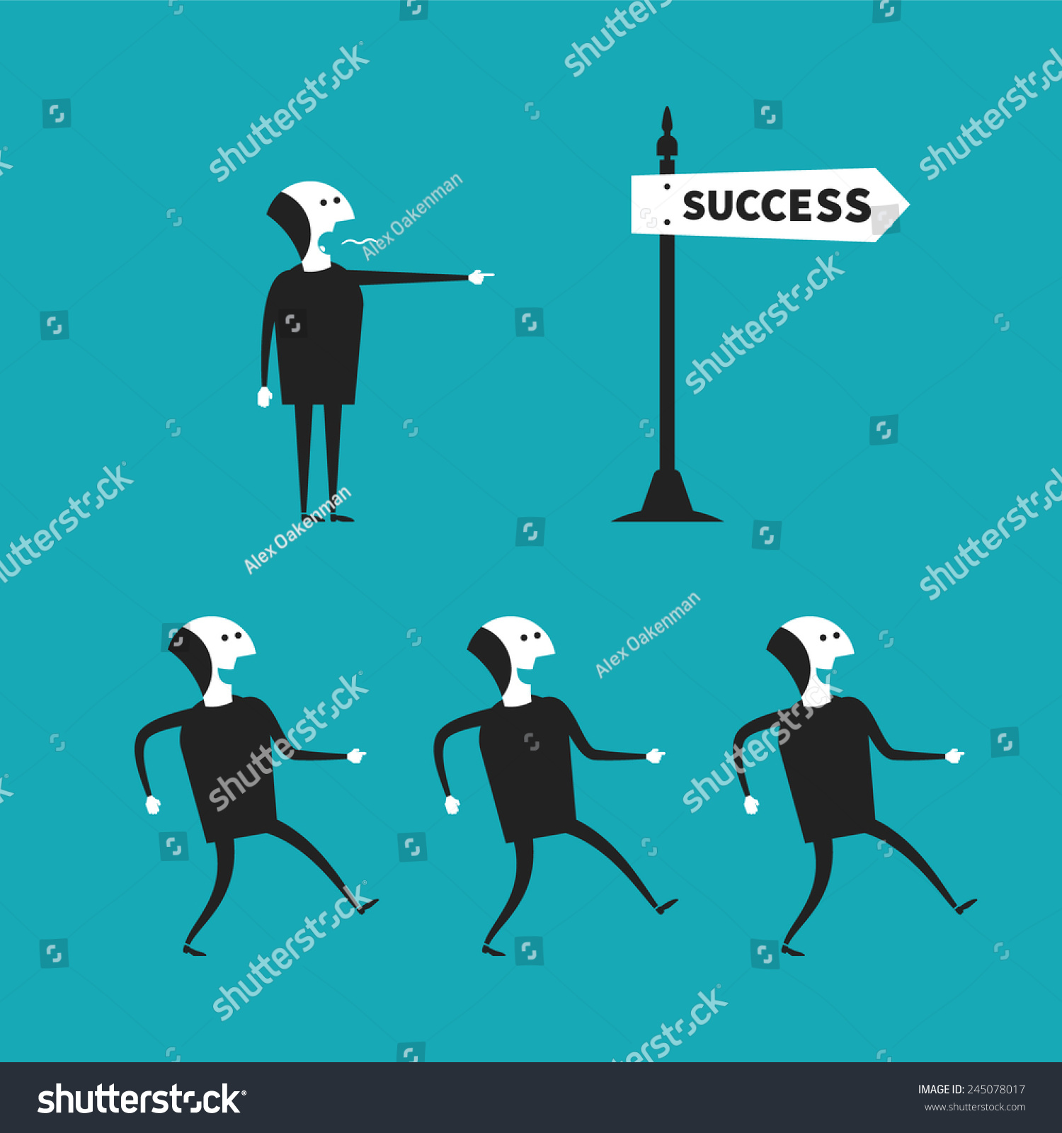 Successful Teamwork Vector Concept Flat Cartoon Stock Vector 245078017