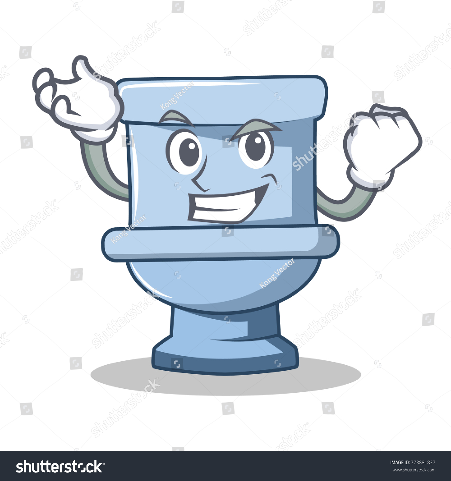 Successful Toilet Character Cartoon Style Stock Vector (Royalty Free ...