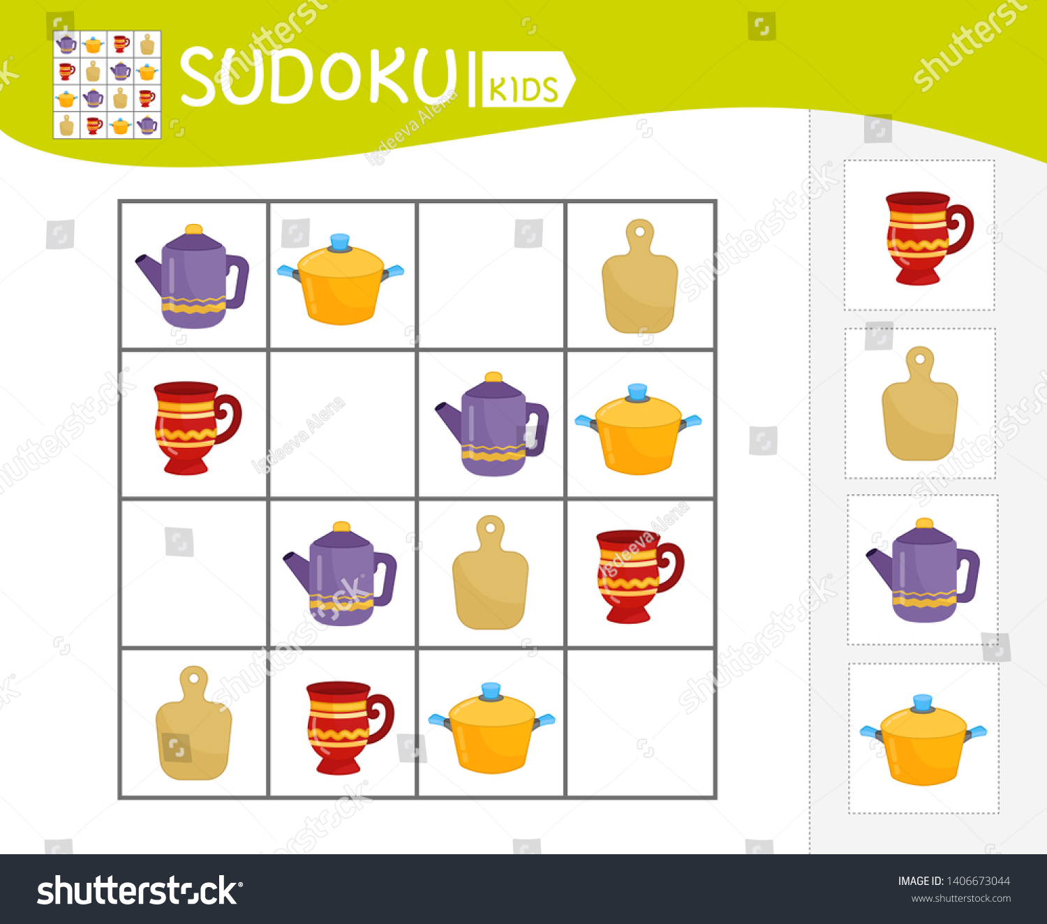 Sudoku Game Children Pictures Kids Activity Stock Vector (Royalty Free ...