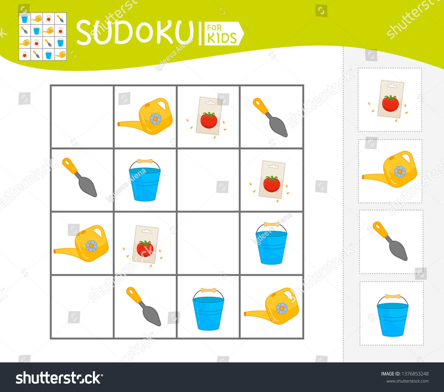 Sudoku Game Children Pictures Kids Activity Stock Vector (royalty Free 