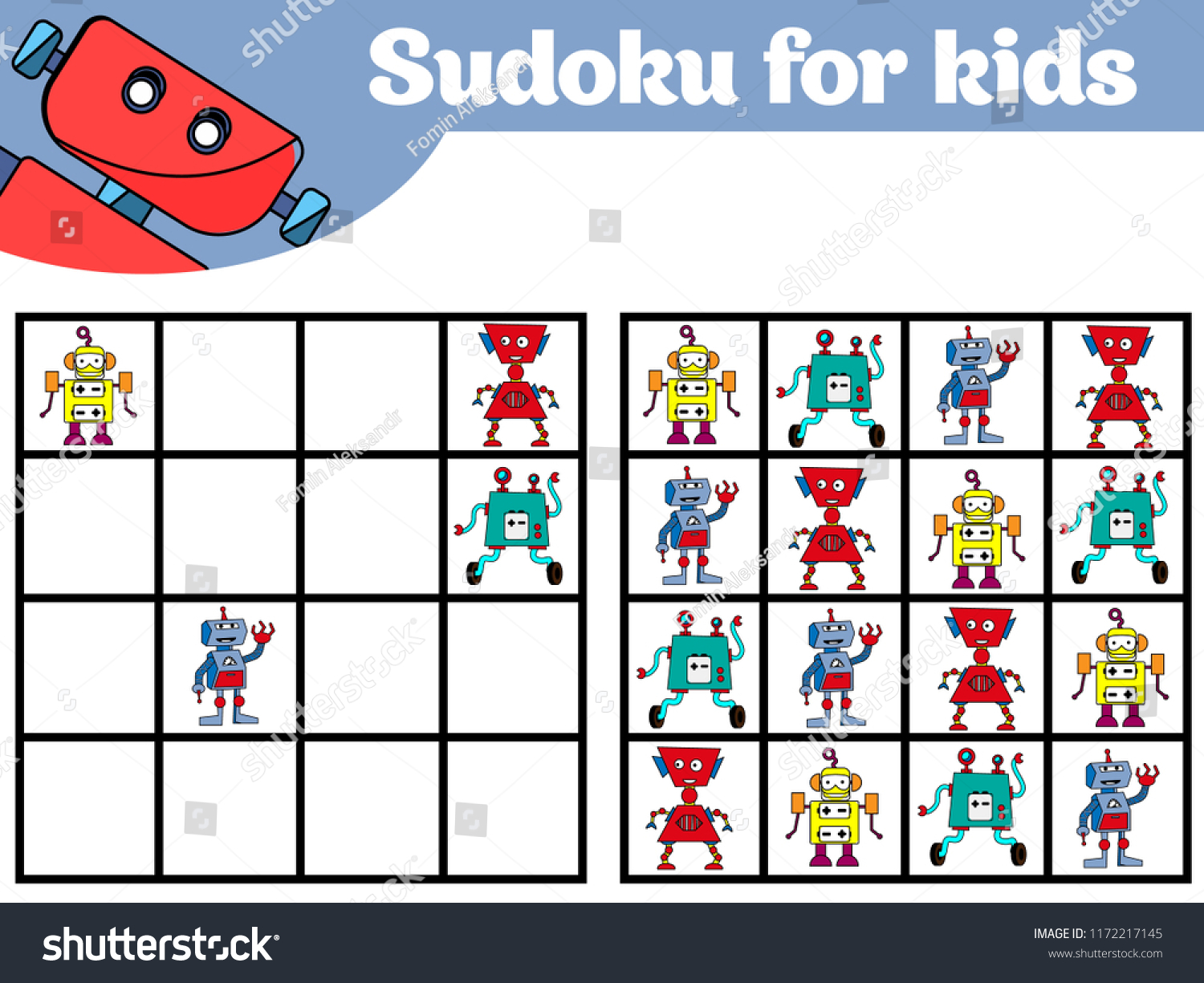 Sudoku Game Children Pictures Logic Game Stock Vector (Royalty Free ...