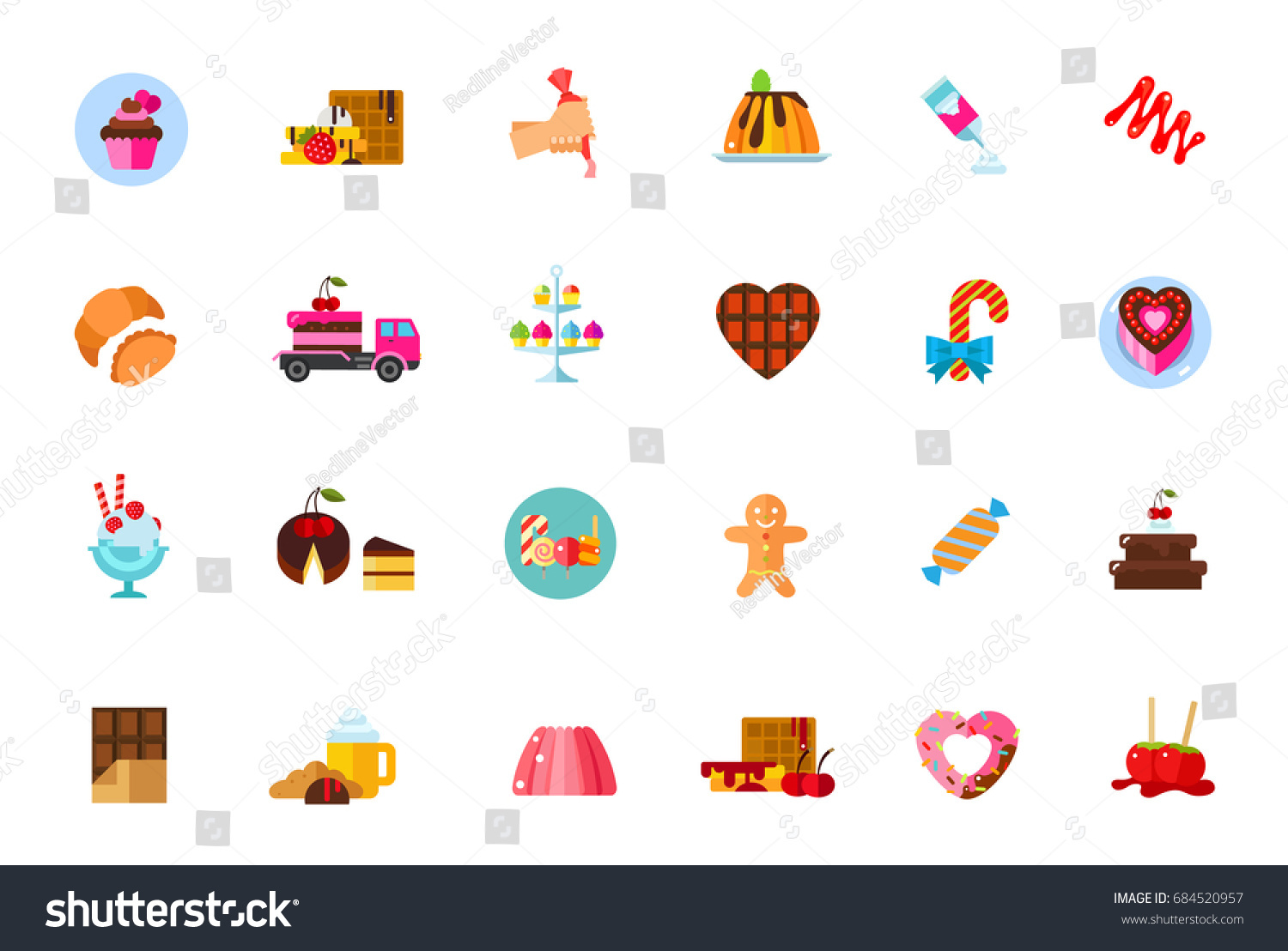 Sugar Food Icon Set Stock Vector Royalty Free 684520957 3819