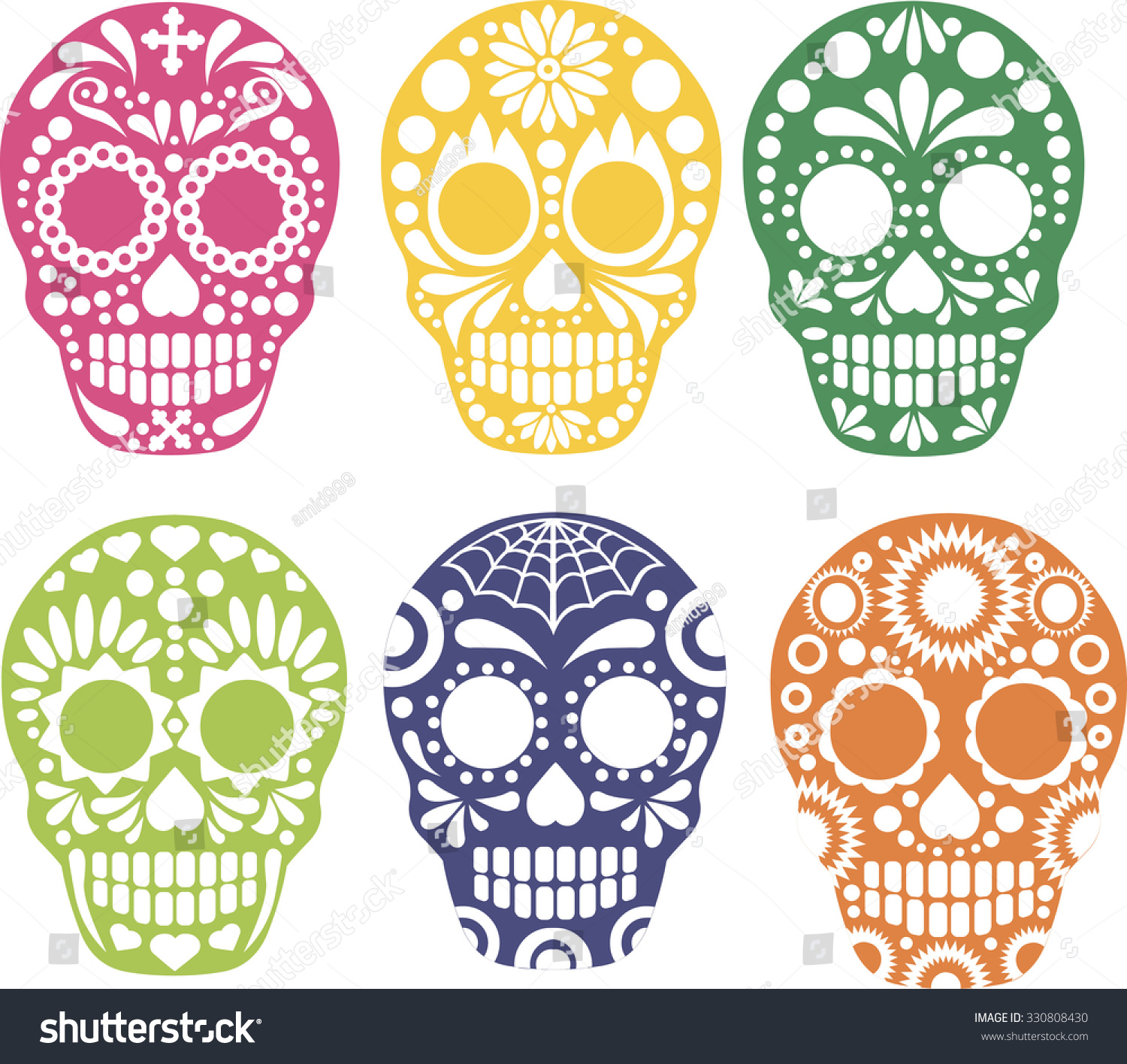 1,276 Sugar skull silhouette Images, Stock Photos &amp; Vectors | Shutterstock
