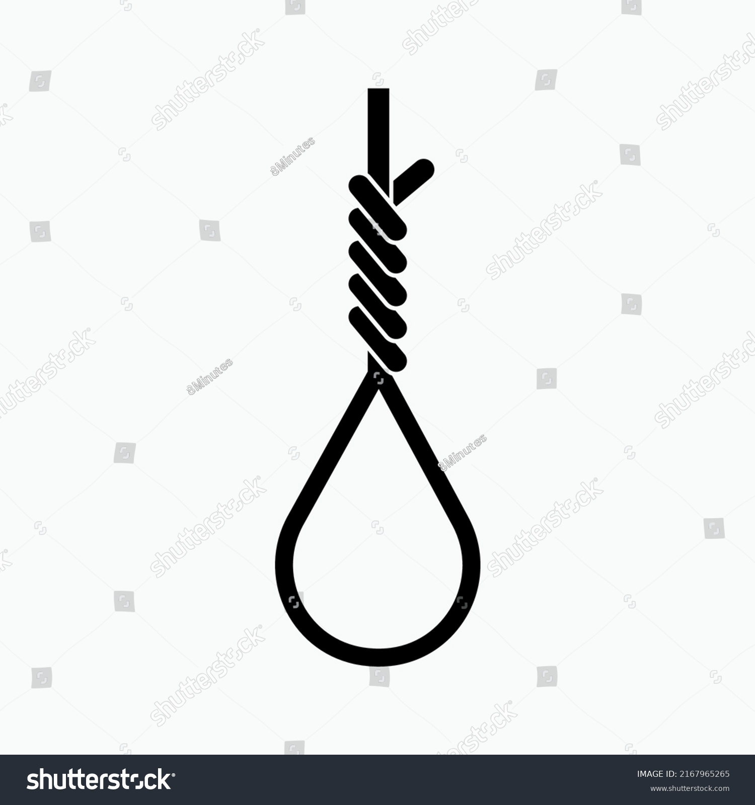 Suicide Rope Icon Hard Matters Symbol Stock Vector (Royalty Free ...