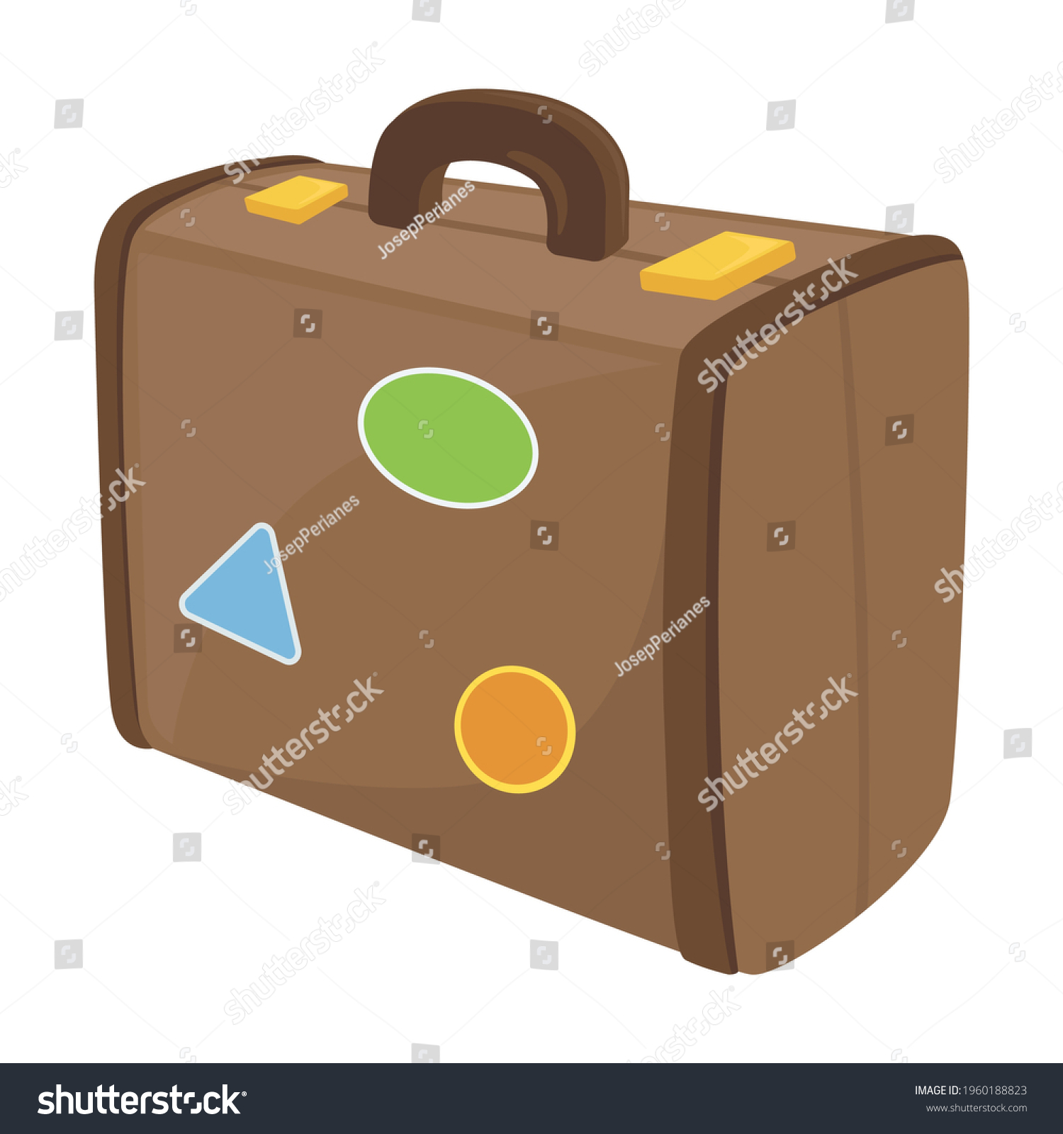 SVG of Suitcase Vintage Sign Emoji Icon Illustration. Travel Bag Vector Symbol Emoticon Design Symbol Vector. svg