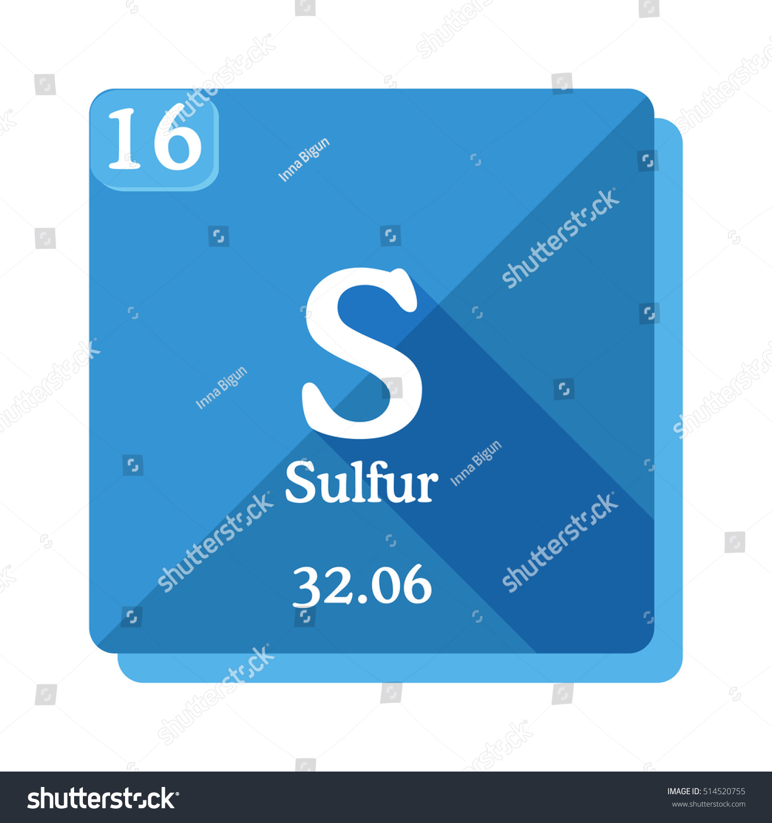 Sulfur S Element Periodic Table Flat Stock Vector Royalty Free 514520755