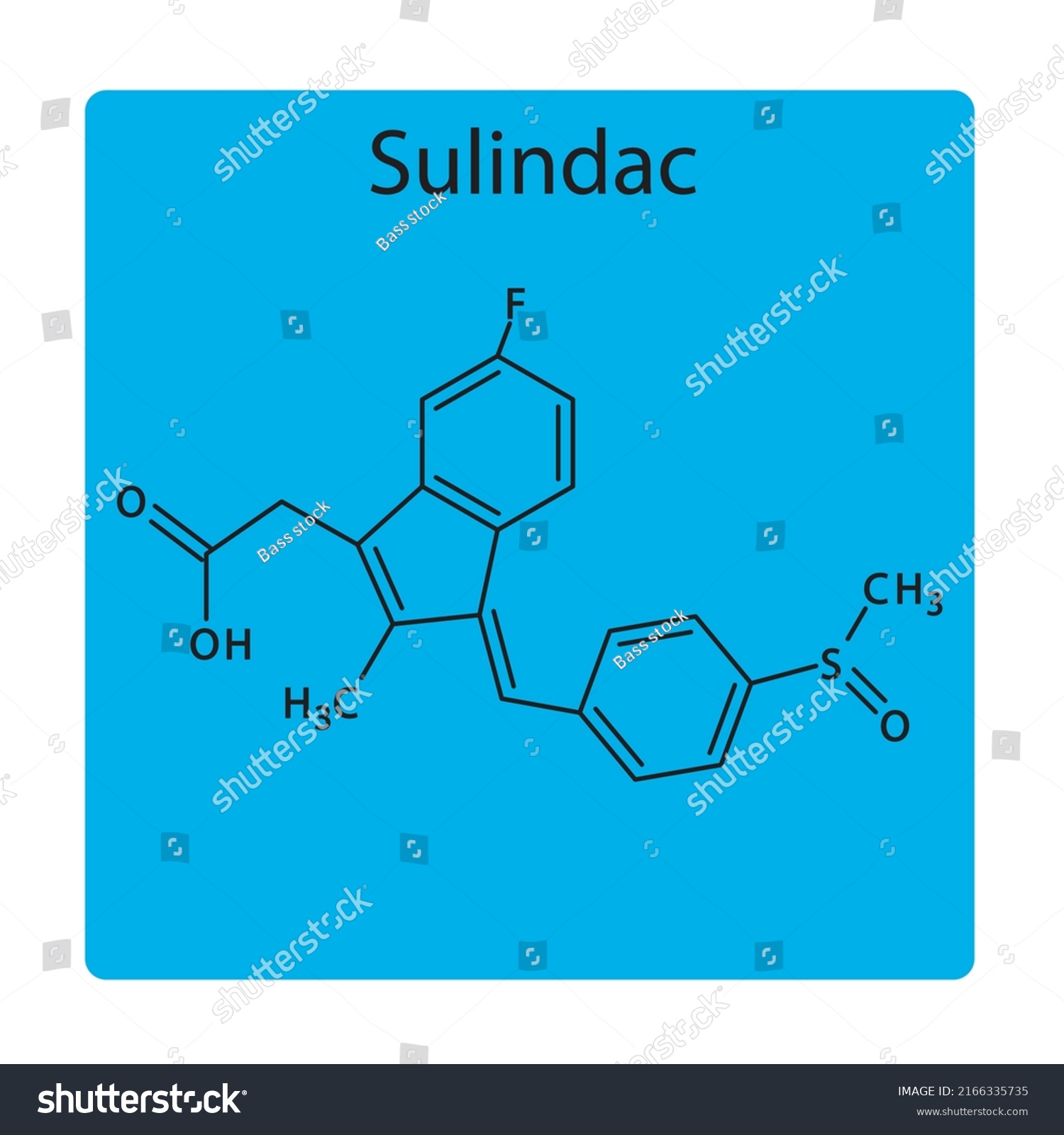 Sulindac Molecular Structure Flat Skeletal Chemical Stock Vector ...