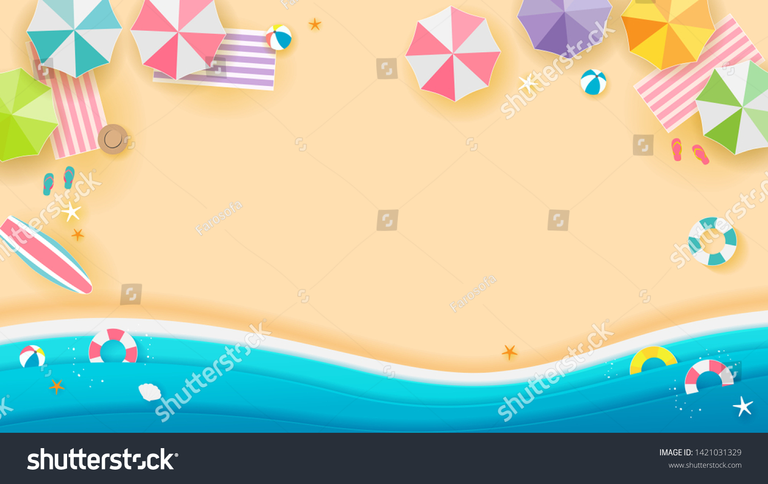 Summer Beach Background Vector Illustration Top Stock Vector (Royalty ...