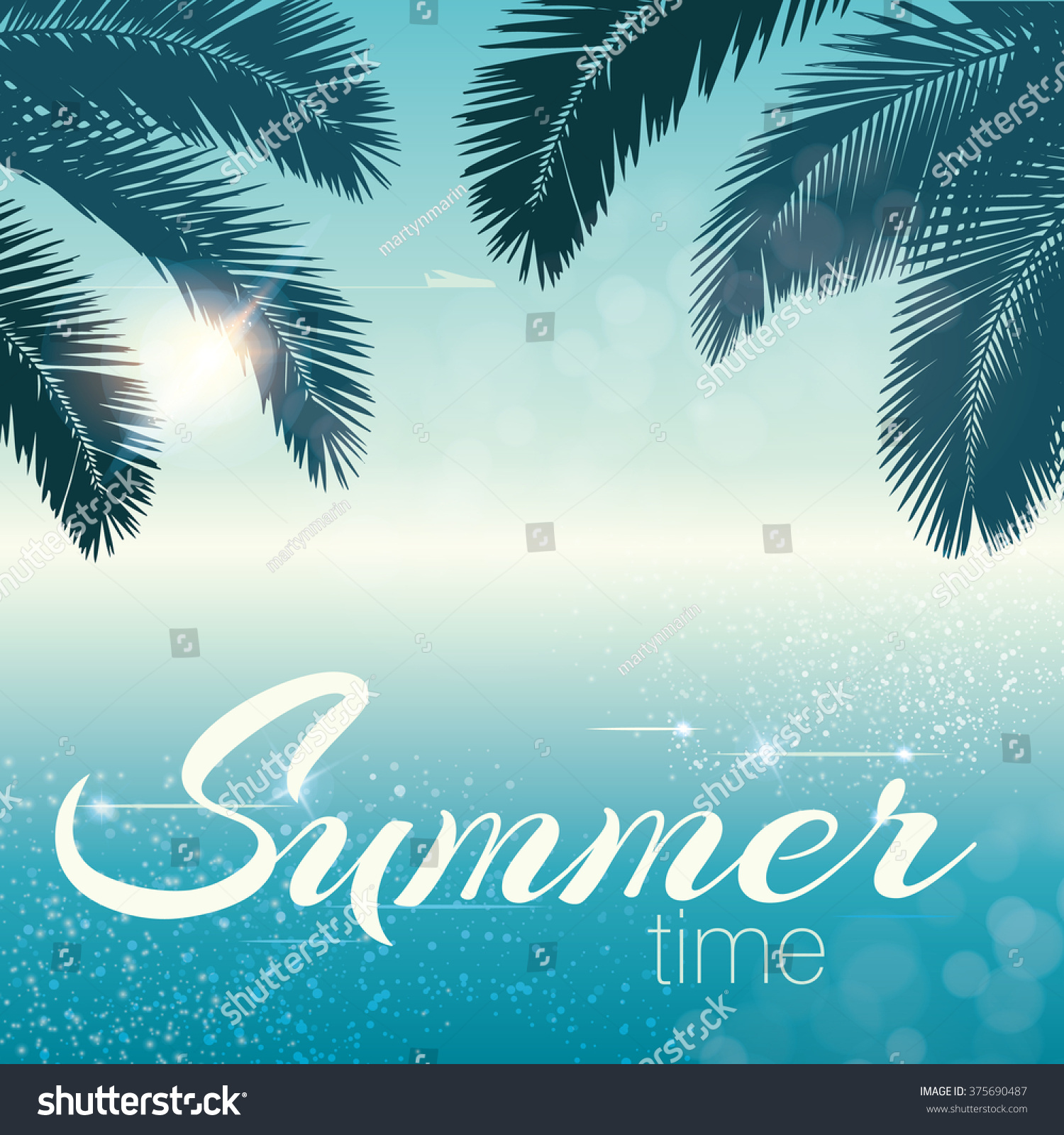 Summer Beach Flyer Seashore Abstract Vector Stock Vector (Royalty Free ...