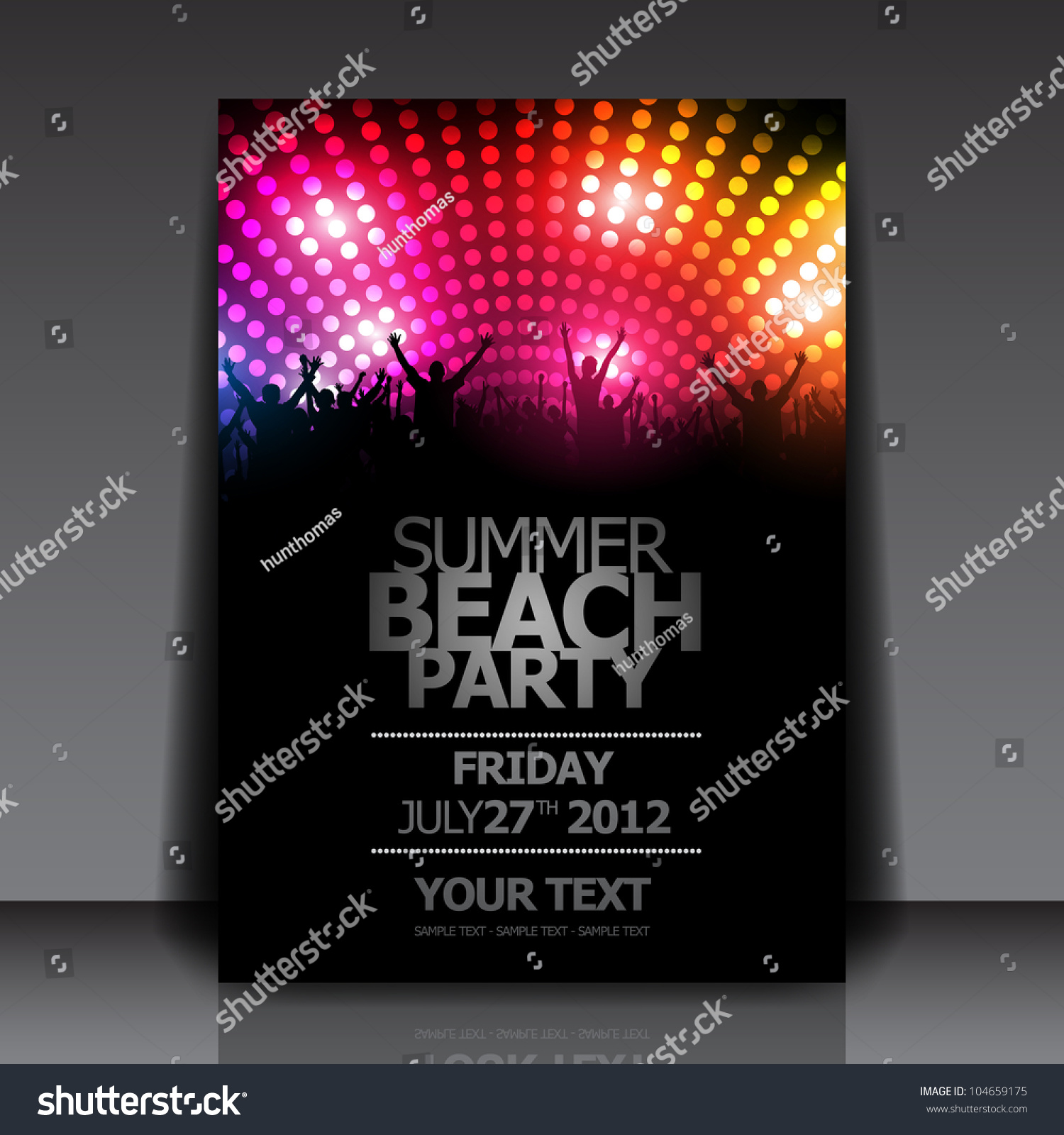 Summer Beach Party Flyer Template - Vector Design - 104659175 ...
