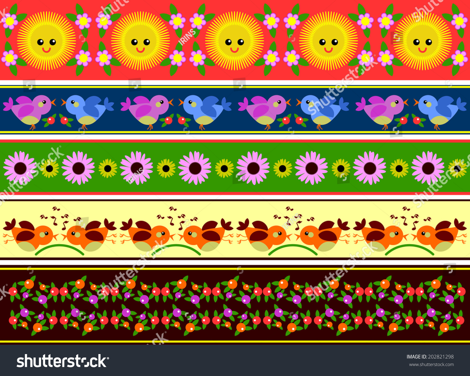Summer Bordersset Stock Vector (Royalty Free) 202821298 | Shutterstock