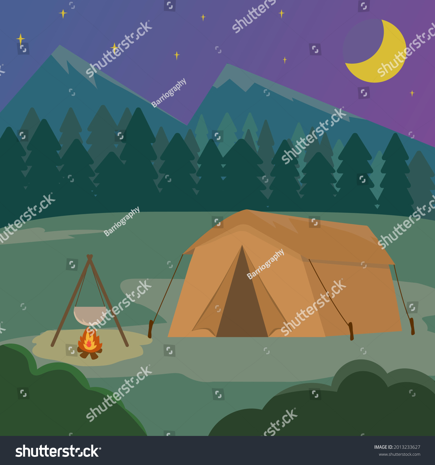 Summer Camp Activity Vector Flat Design Stock Vector (Royalty Free ...