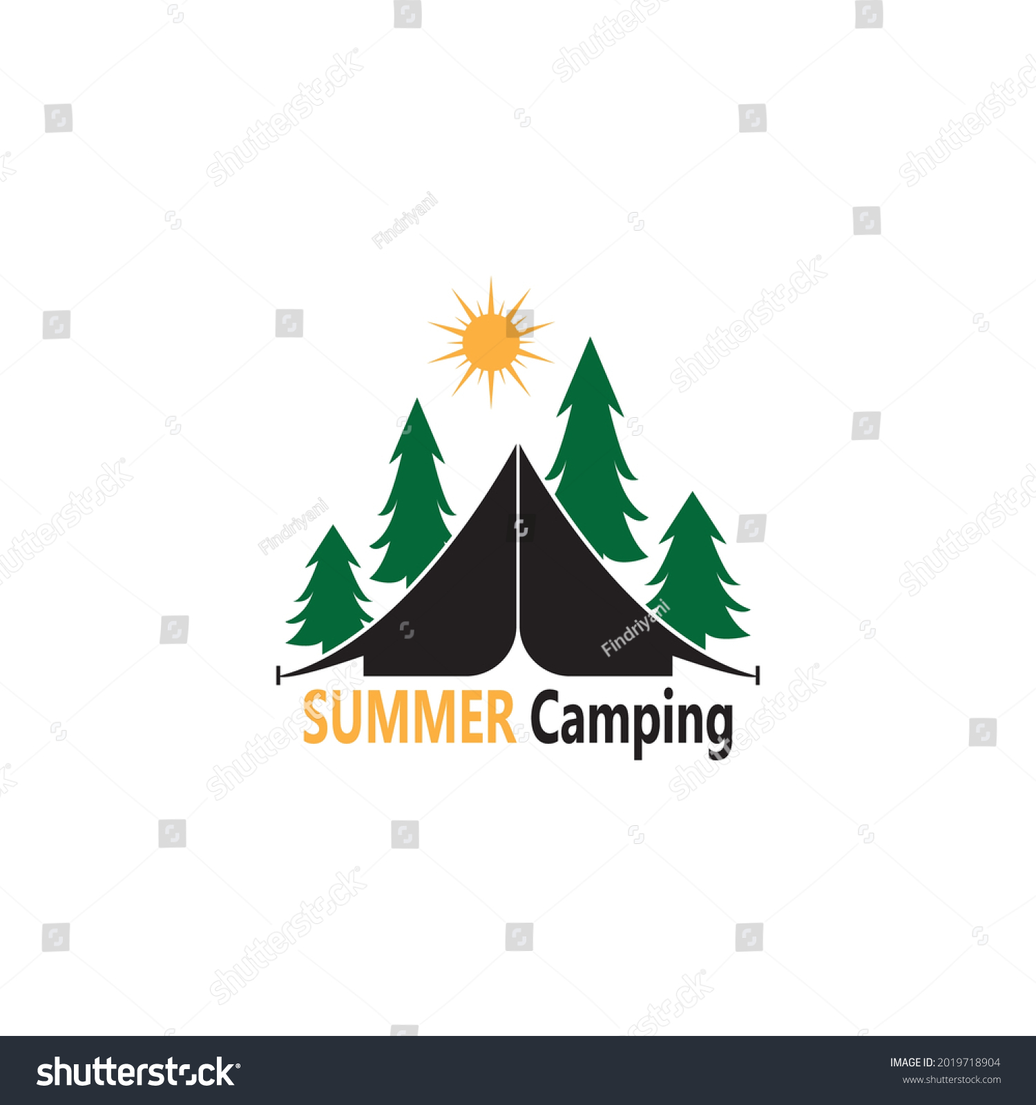 Summer Camp Icon Symbol Vector Template Stock Vector (Royalty Free ...