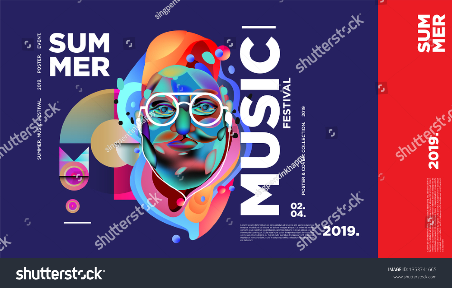 Summer Colorful Art Music Festival Banner Stock Vector (Royalty Free ...