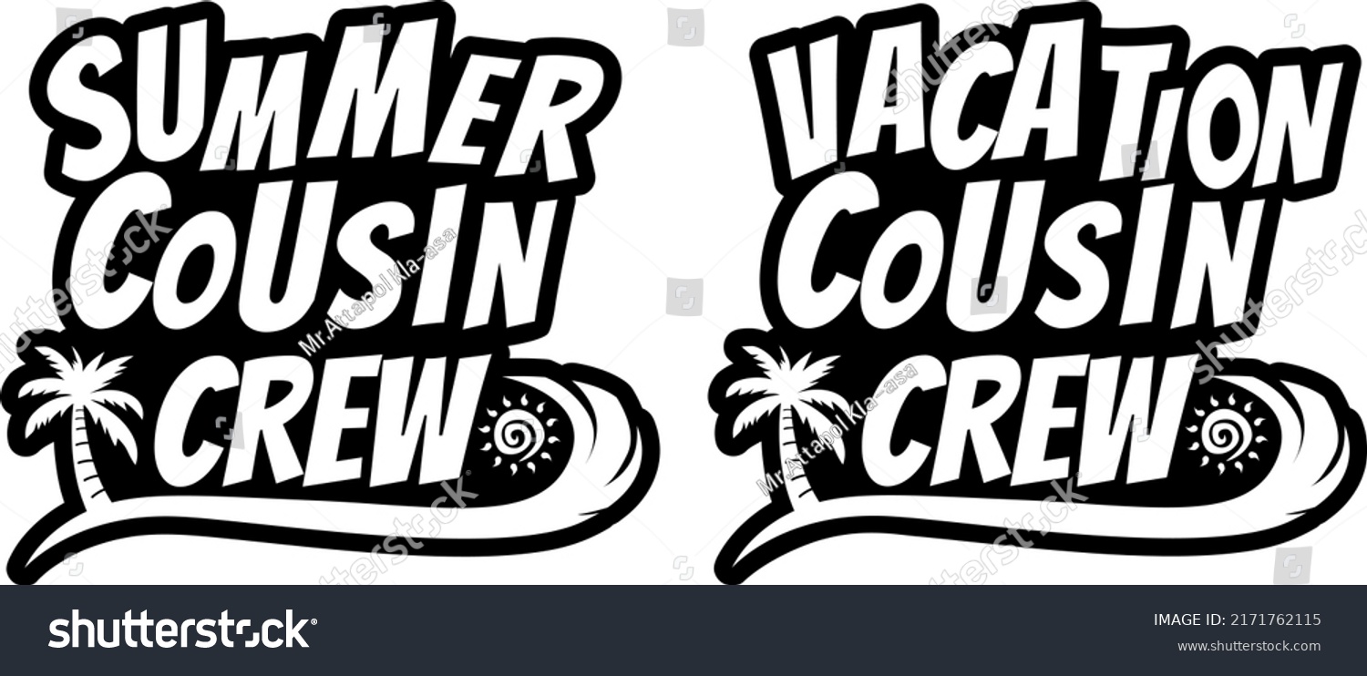 SVG of Summer Cousin Crew illustration, Vacation Svg, Sunglasses illustration, Beach vector, Palm Trees  svg