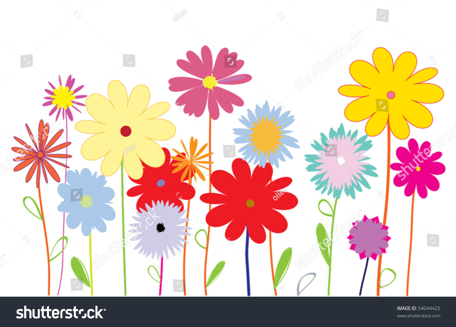 Download Summer Flowers Vector Stock Vector 54044425 - Shutterstock