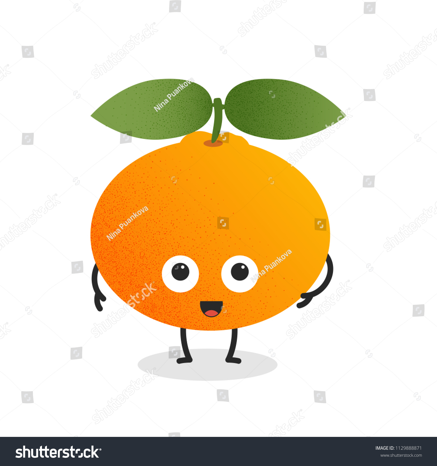 Summer Fruits Vector Mandarin Dots Cute Stock Vector (Royalty Free ...