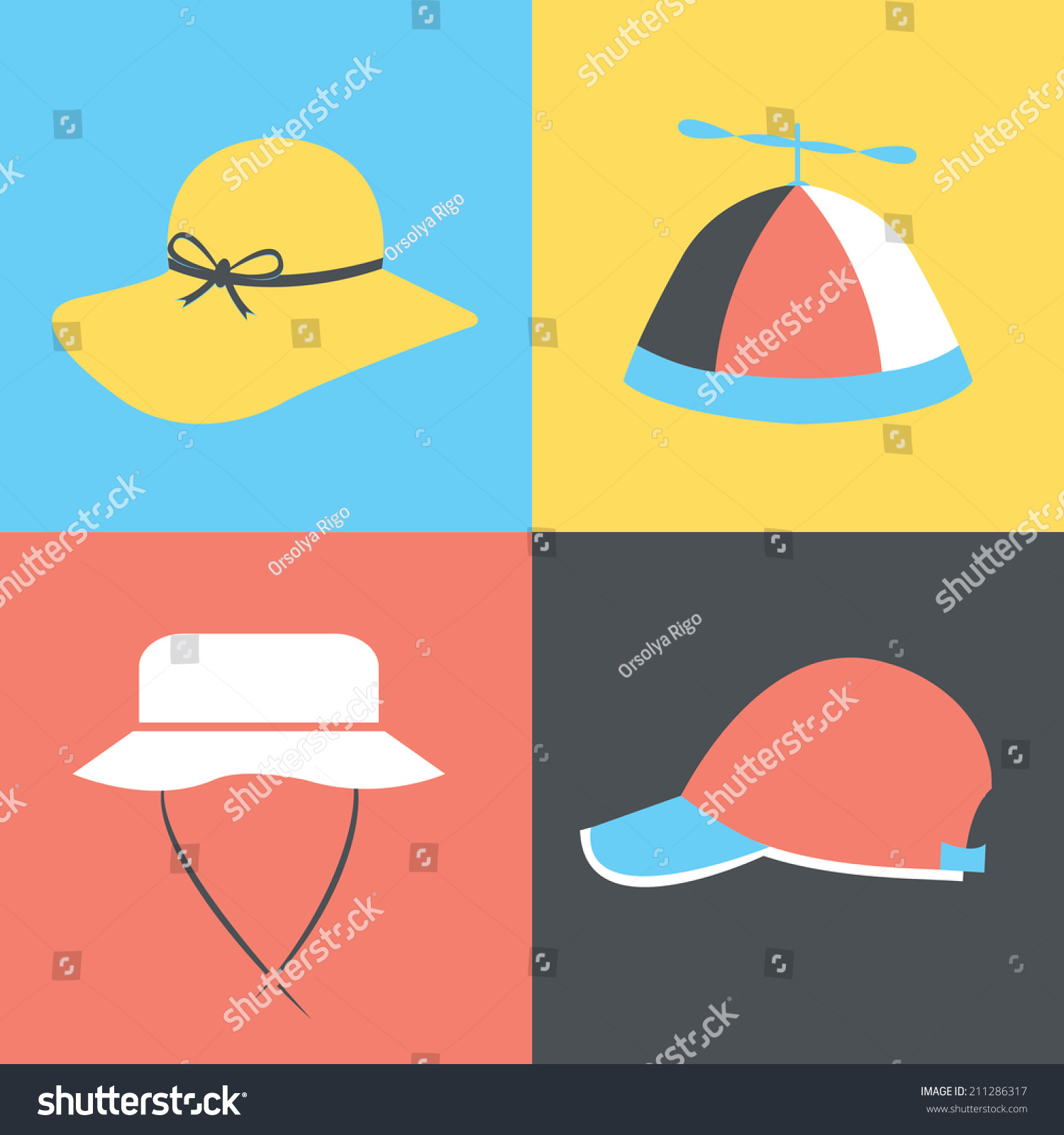 hat flat design