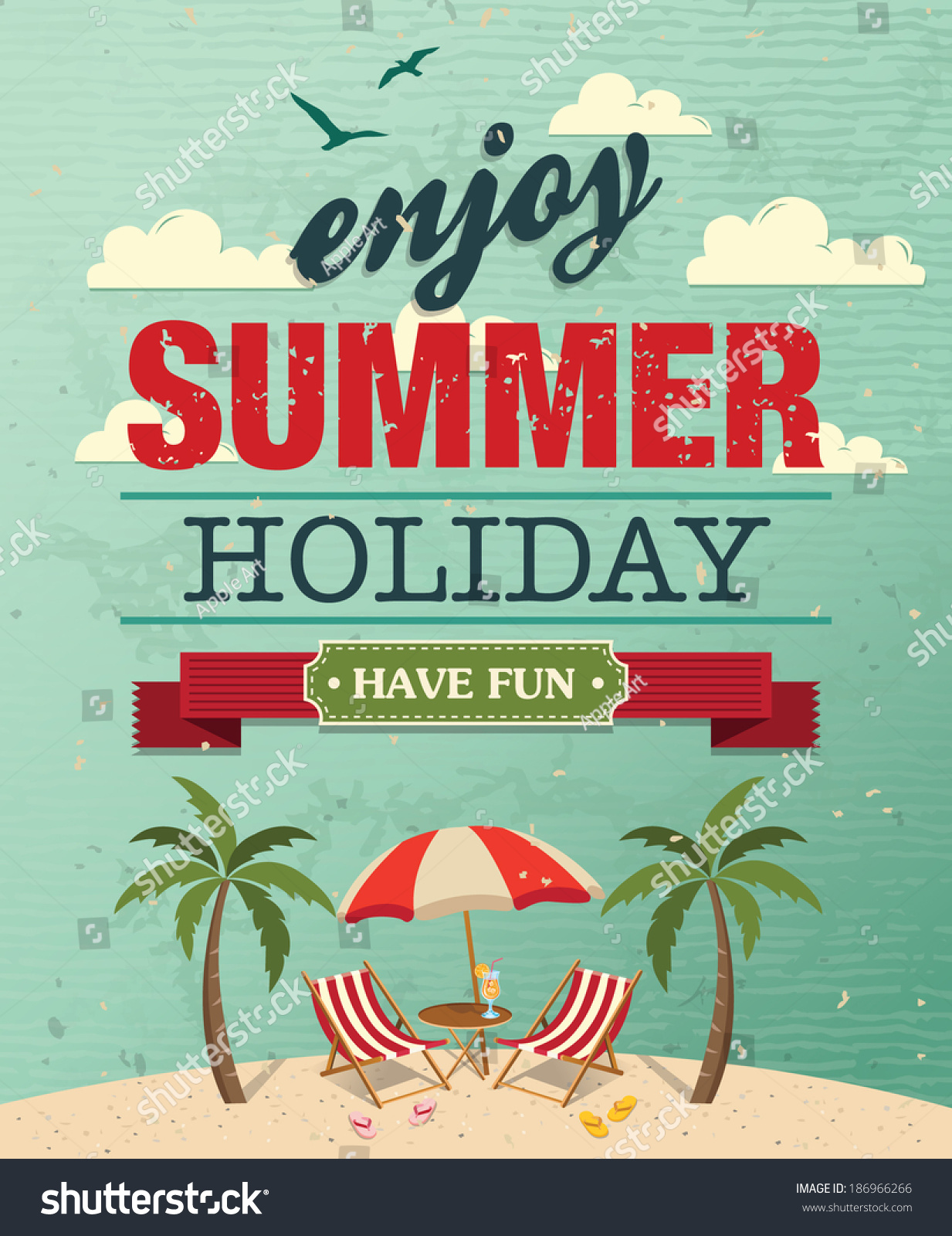 Summer Holiday Poster Vector Background Summer Holiday Poster Vector Background