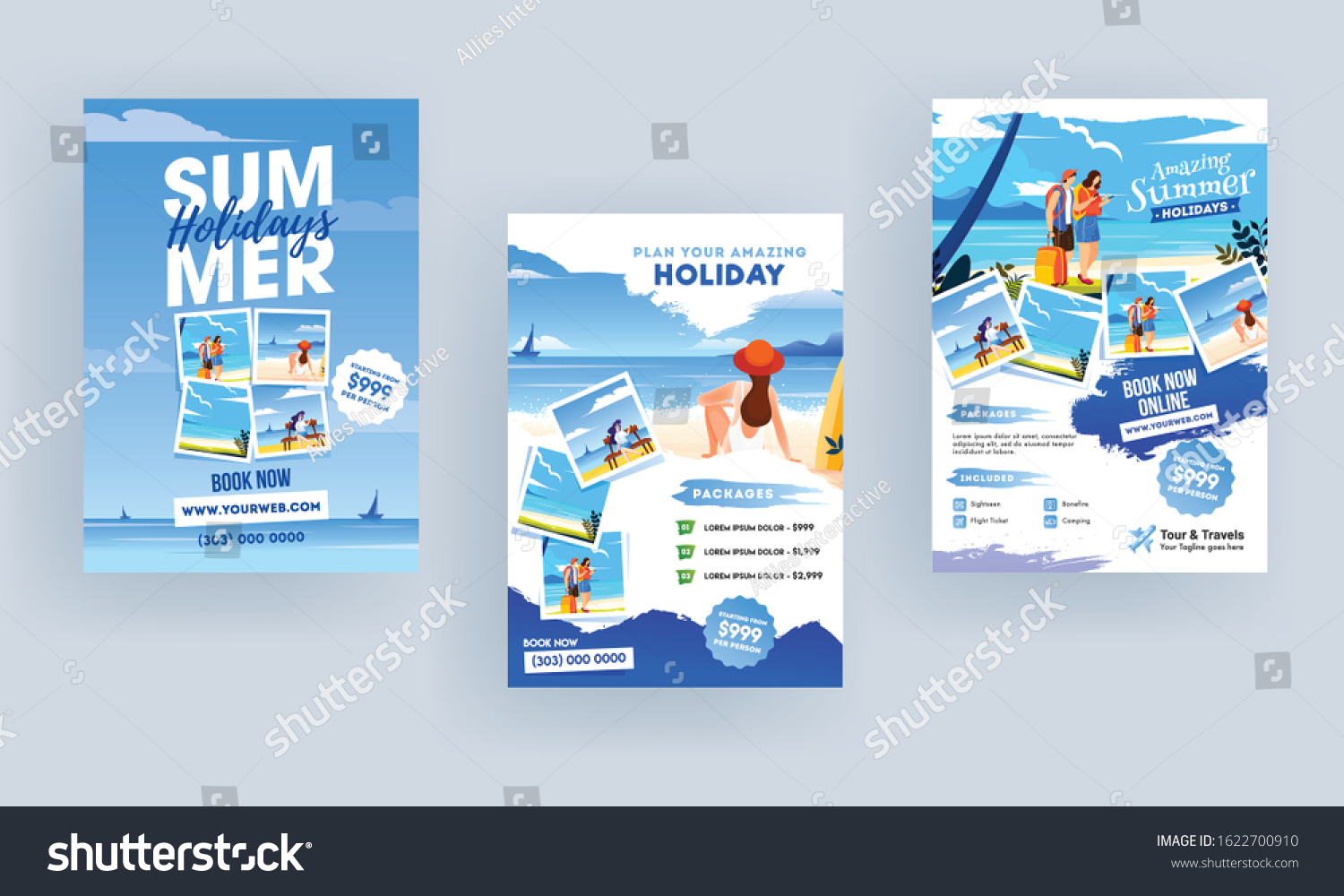 Summer Holiday Travel Tourism Brochure Template Stock Vector Regarding Travel And Tourism Brochure Templates Free