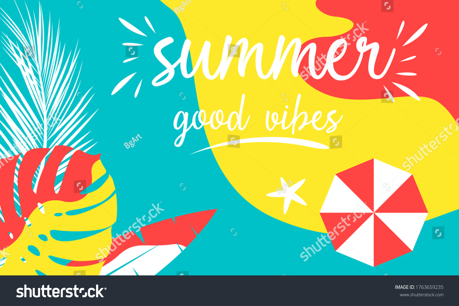 Summer Holiday Typography Letter Web Banner Stock Vector (Royalty Free ...